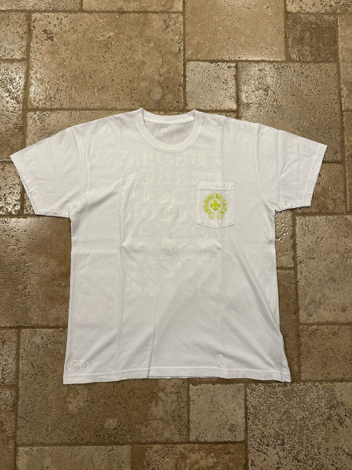 Chrome Hearts Chrome Hearts White / Yellow Script Hollywood T-Shirt Size US XL / EU 56 / 4 - 2 Thumbnail