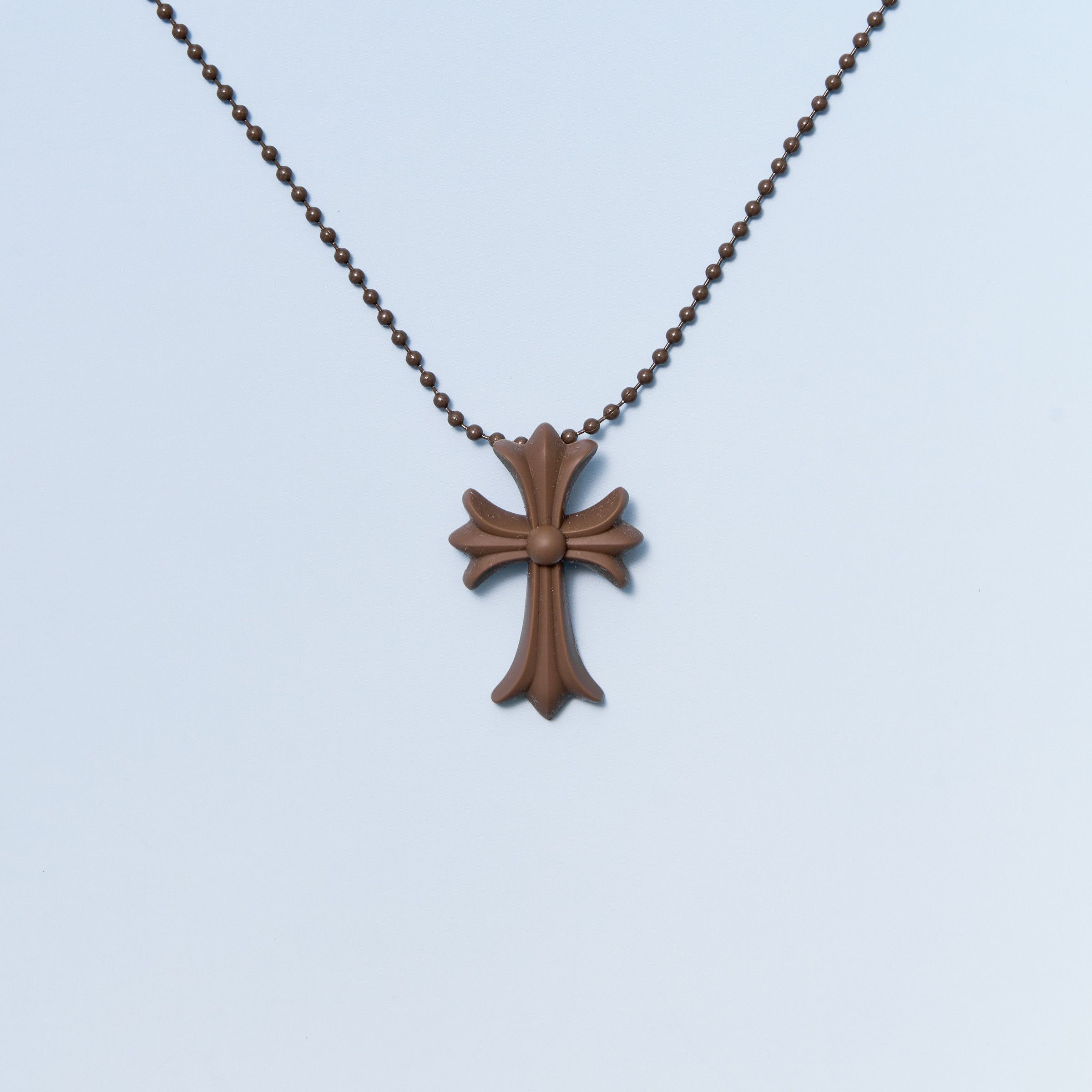 Chrome Hearts CHROME HEARTS Silicrome Cross Necklace Brown Size ONE SIZE - 4 Thumbnail