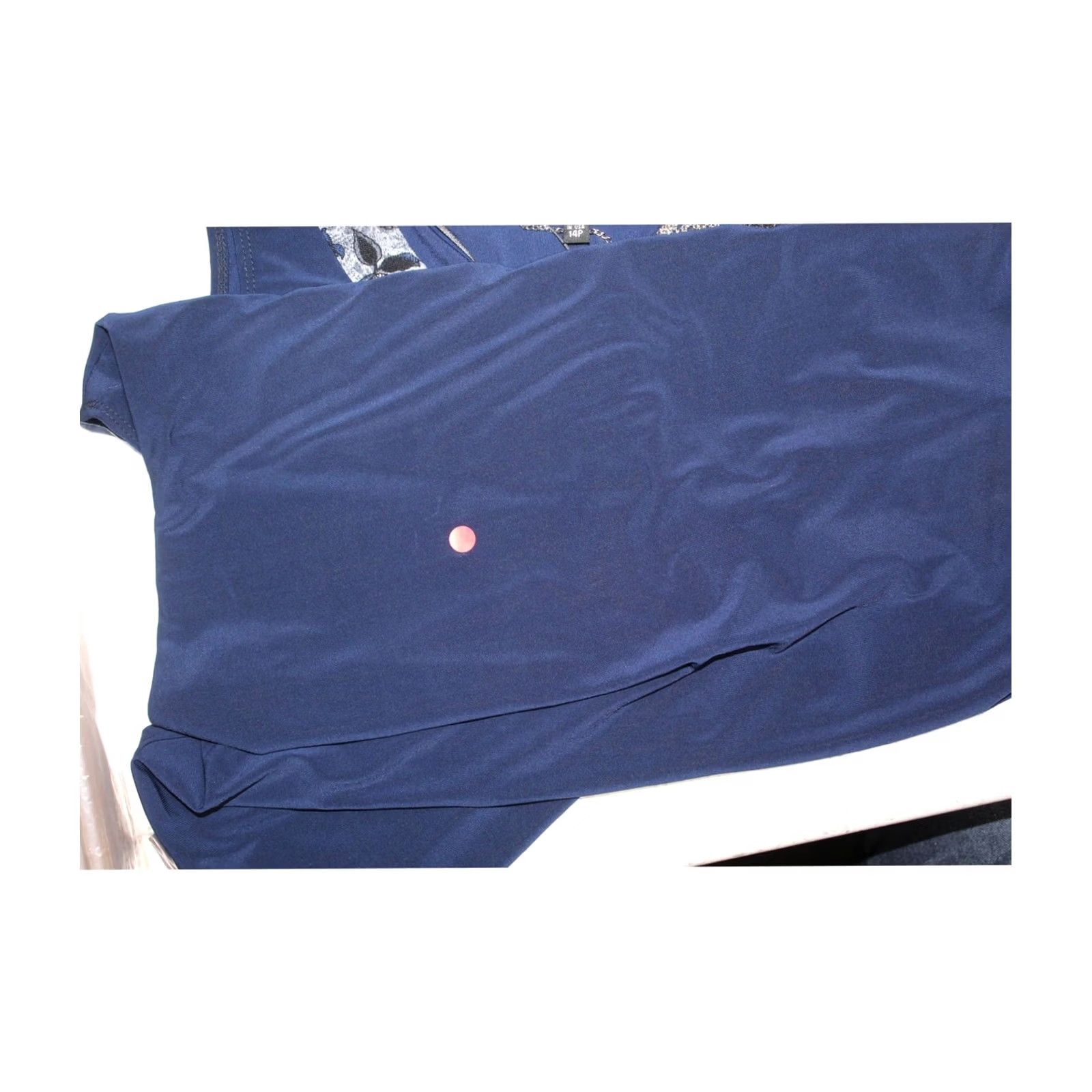 Vintage R & M Richards Womens navy Petite 14P 2 Piece Jacket Sheath Dress Size XL / US 12-14 / IT 48-50 - 5 Thumbnail