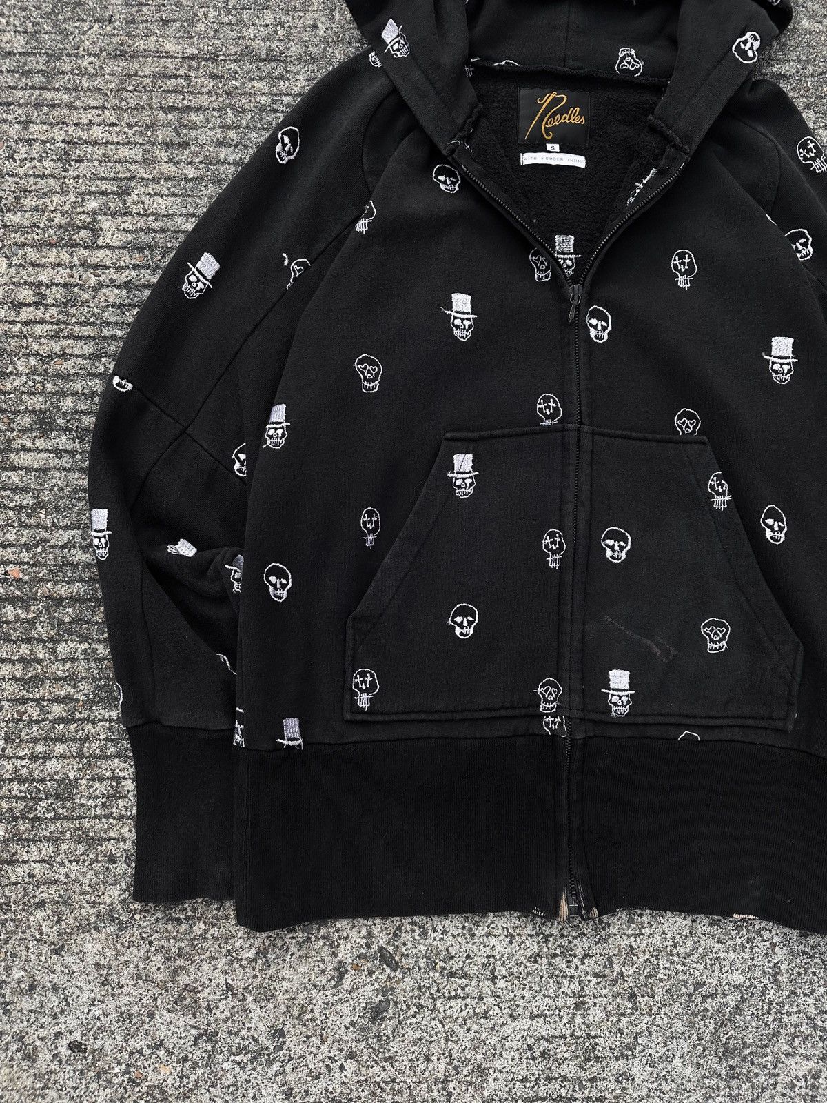 Needles × Number (N)ine Number(N)ine x Needles Skull Embroidered Zip Up Hoodie Size US S / EU 44-46 / 1 - 6 Thumbnail