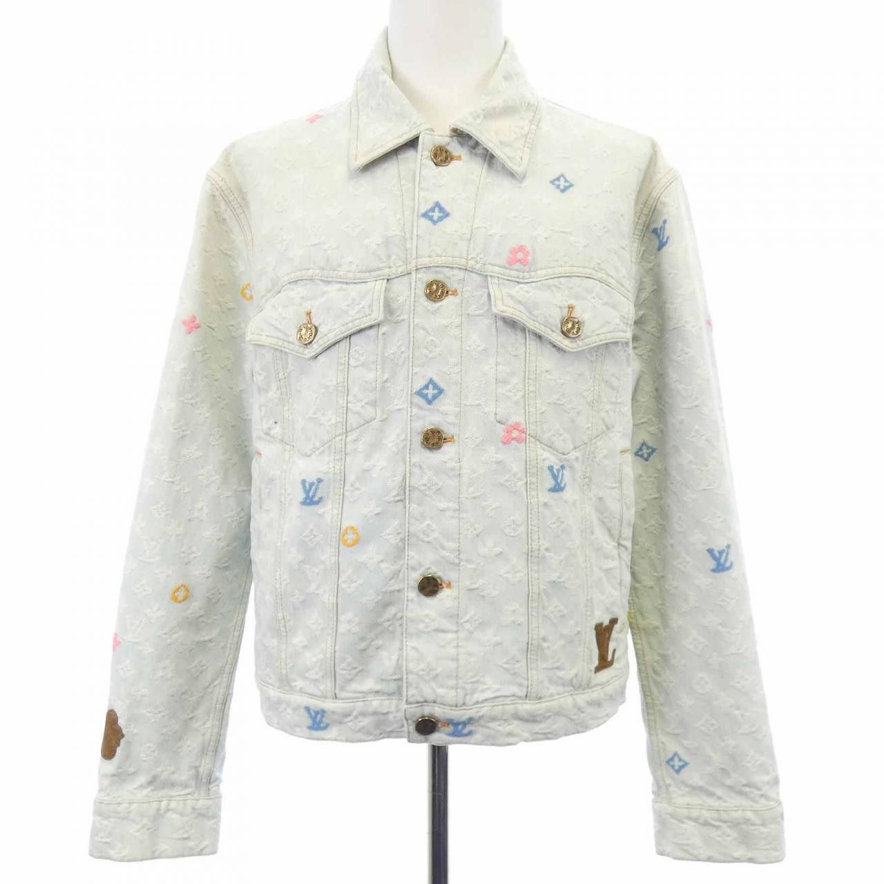 Louis Vuitton Louis Vuitton Louis Vuitton Monogram Denim Jacket Textile Outerwear HRA01XKCB DUTY FREE for USA Size ONE SIZE - 1 Thumbnail