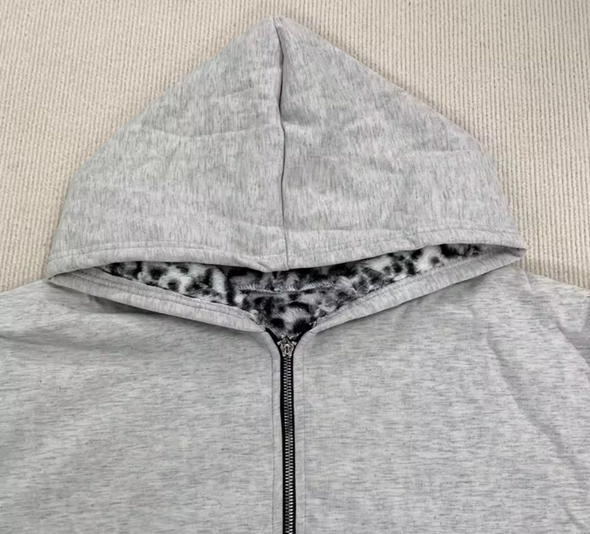 Other Fashion Y2K Retro Ins Leopard Double Sided Cross Zip Hoodies Size US XXL / EU 58 / 5 - 4 Thumbnail