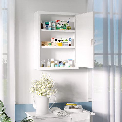 Designer × Homemade kleankin 16" x 21" Wall Medicine Cabinet with Lock, 3 Tier S Size US L / EU 52-54 / 3 - 5 Thumbnail