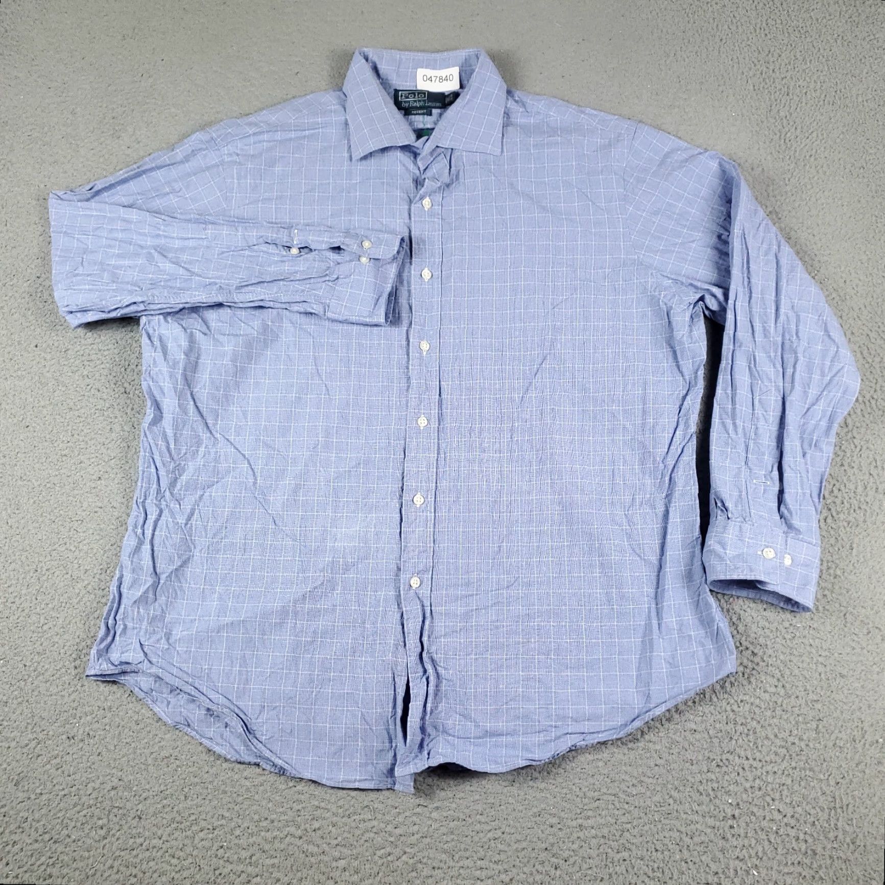 Ralph Lauren Ralph Lauren Shirt 17.5 Blue Plaid Dress Button Up Long Sleeve Mens Size 46R - 2 Thumbnail