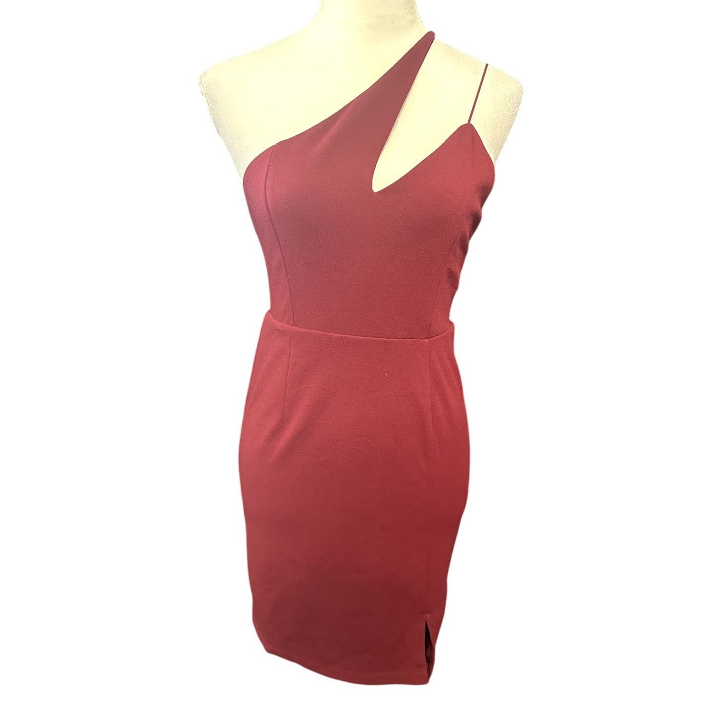 Other Lulus Womens One Shoulder Cutout Cocktail Mini RedBurgundy Size S / US 4 / IT 40 - 2 Thumbnail