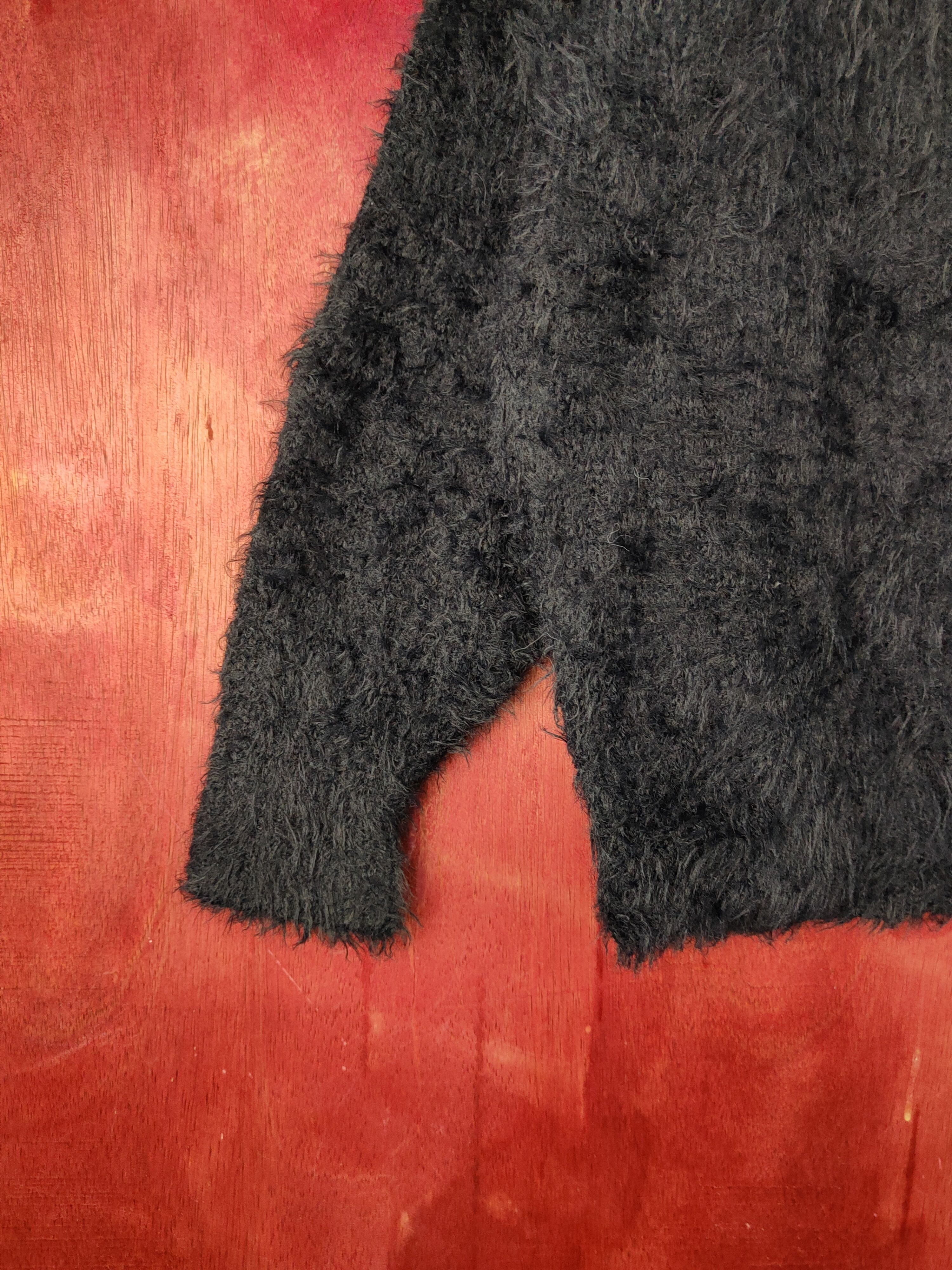 GU GU Navy Shag Shaggy Fur Mohair Knitwear #S1999 Size L / US 10 / IT 46 - 4 Thumbnail