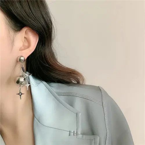 Other Fashionable Star Crystal Metal Ball Drop Earrings Size ONE SIZE - 1 Thumbnail