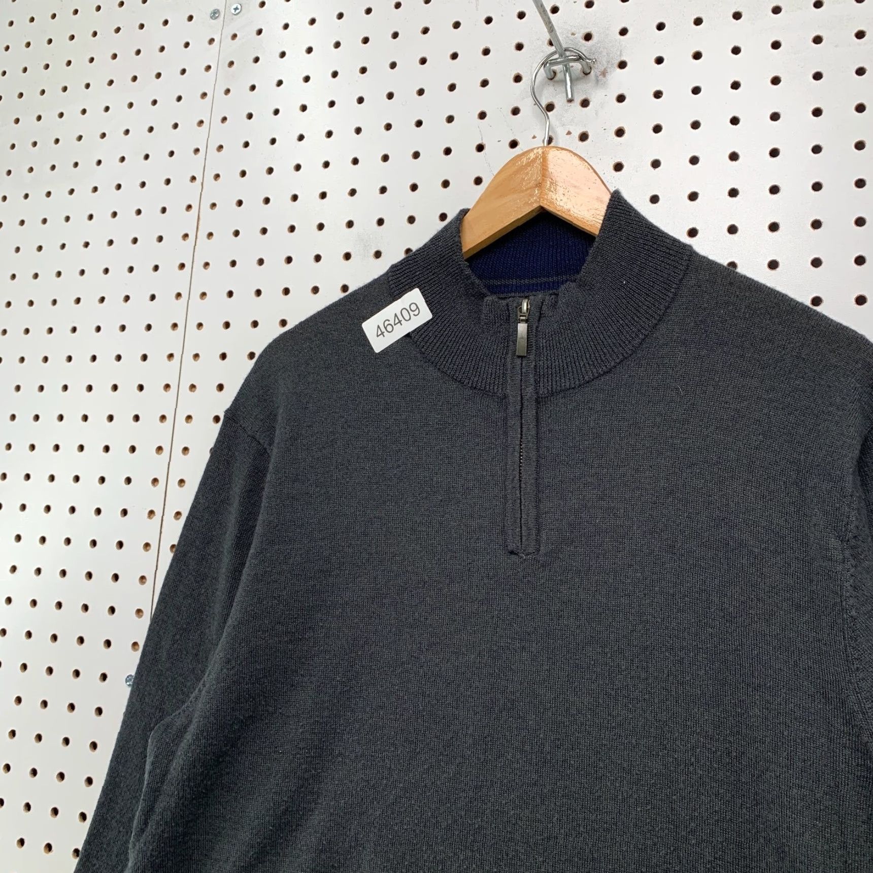 Club Room Club Room Merino Wool Sweater Mens Large Gray 1/4 Zip Lightweight Italian Yarn Size US L / EU 52-54 / 3 - 6 Thumbnail