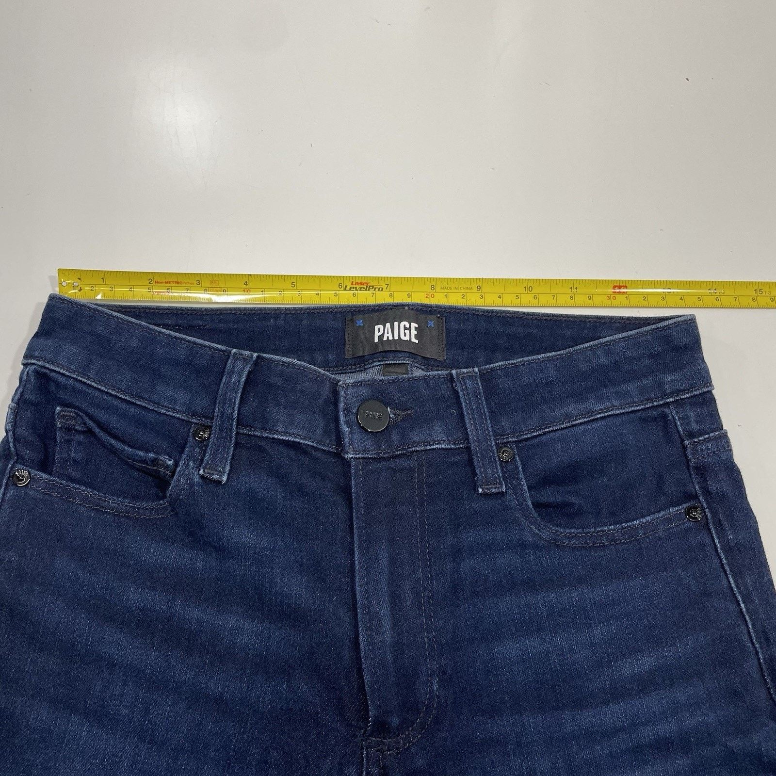 Paige Paige Jeans Women’s 26 Blue Flared GENEVIEVE Dark Wash Denim Size 26" / US 2 / IT 38 - 5 Thumbnail