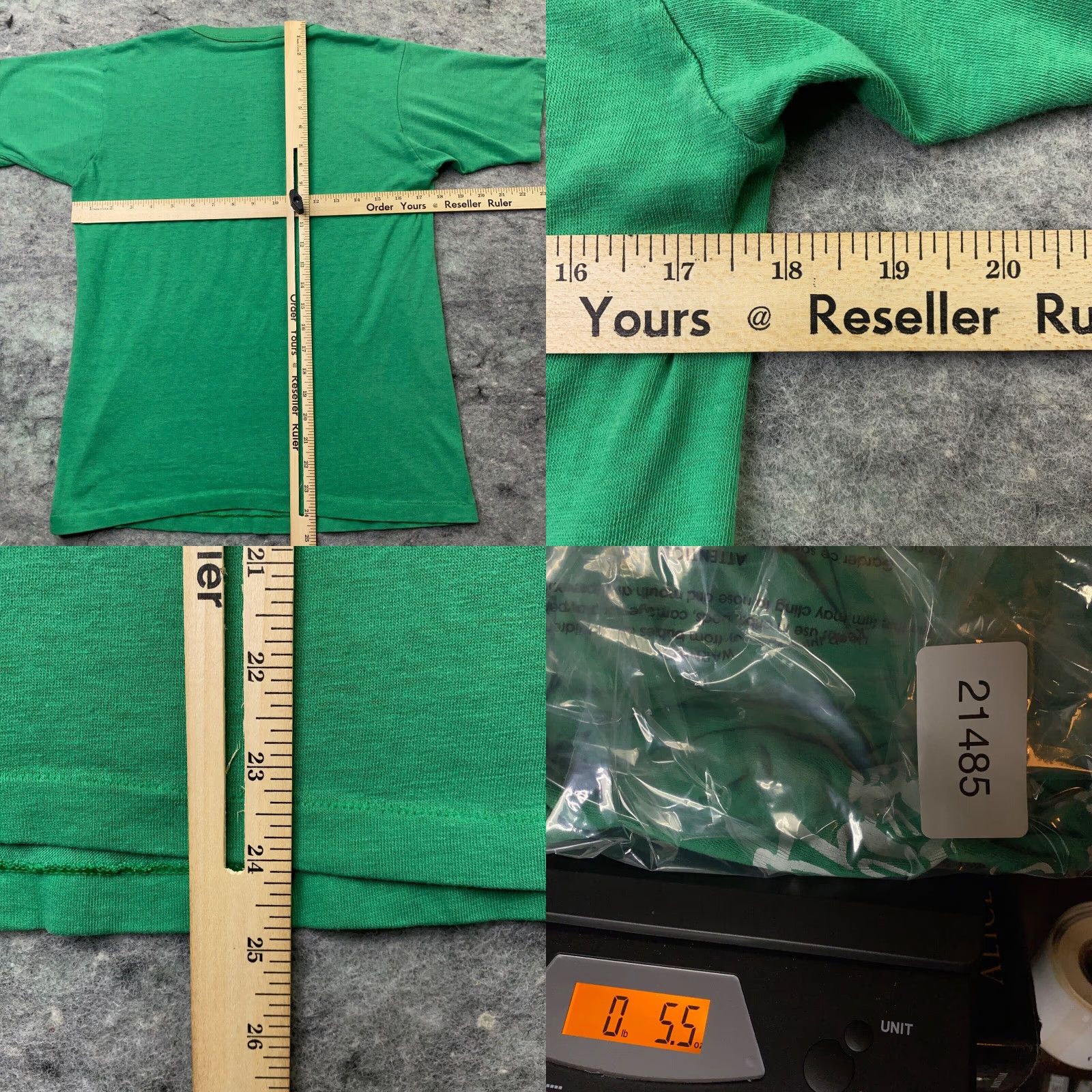 Vintage VINTAGE Advertees Shirt Mens M Green 80s TV Pog Mo Thoin Kiss My Grits Short Sleeve Crew Neck Cotton Polyester Knit T-Shirt Size US M / EU 48-50 / 2 - 9 Thumbnail