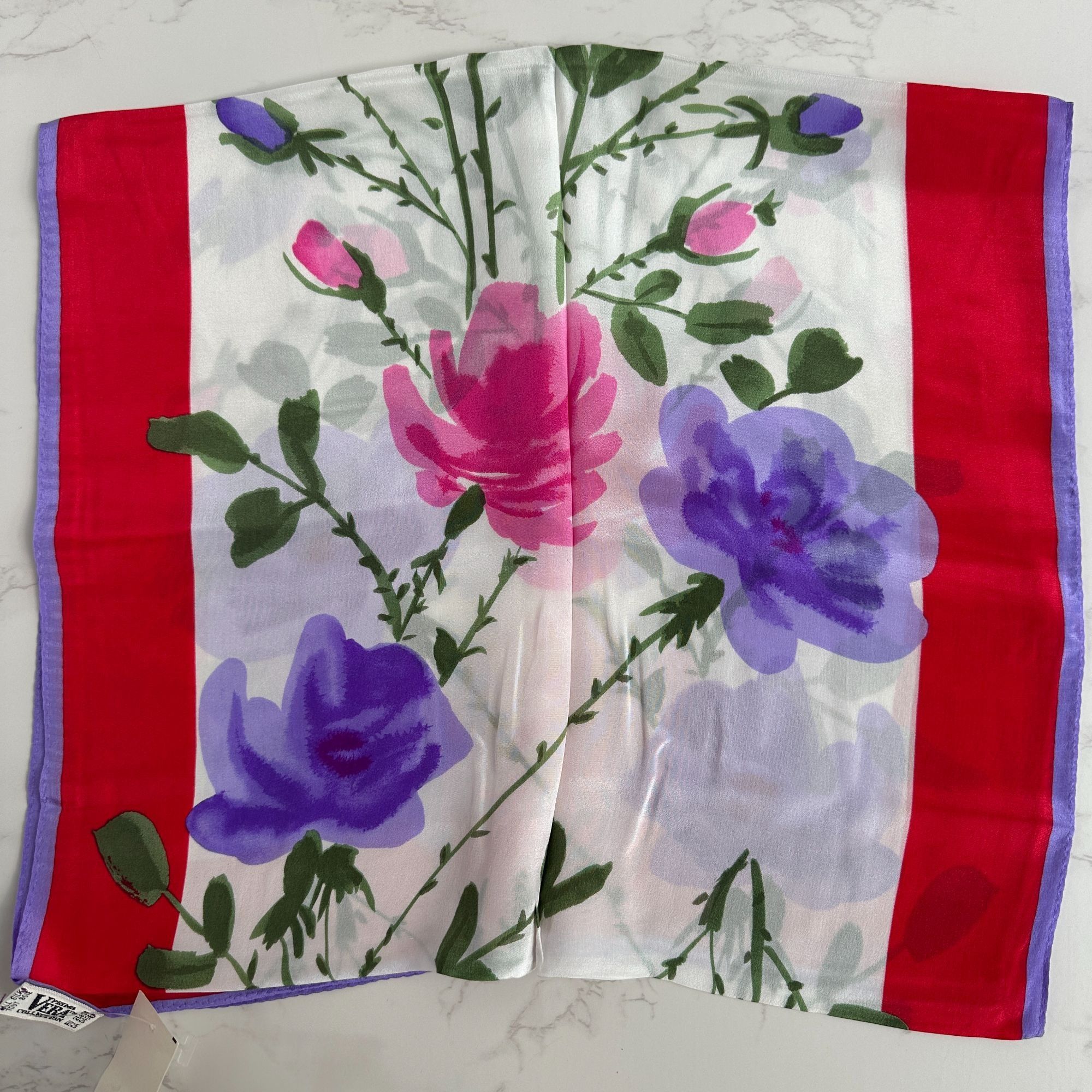 Vintage Vera Neumann Silk Scarf, 52x15 Oblong, Prima Vera Collection Size ONE SIZE - 3 Thumbnail