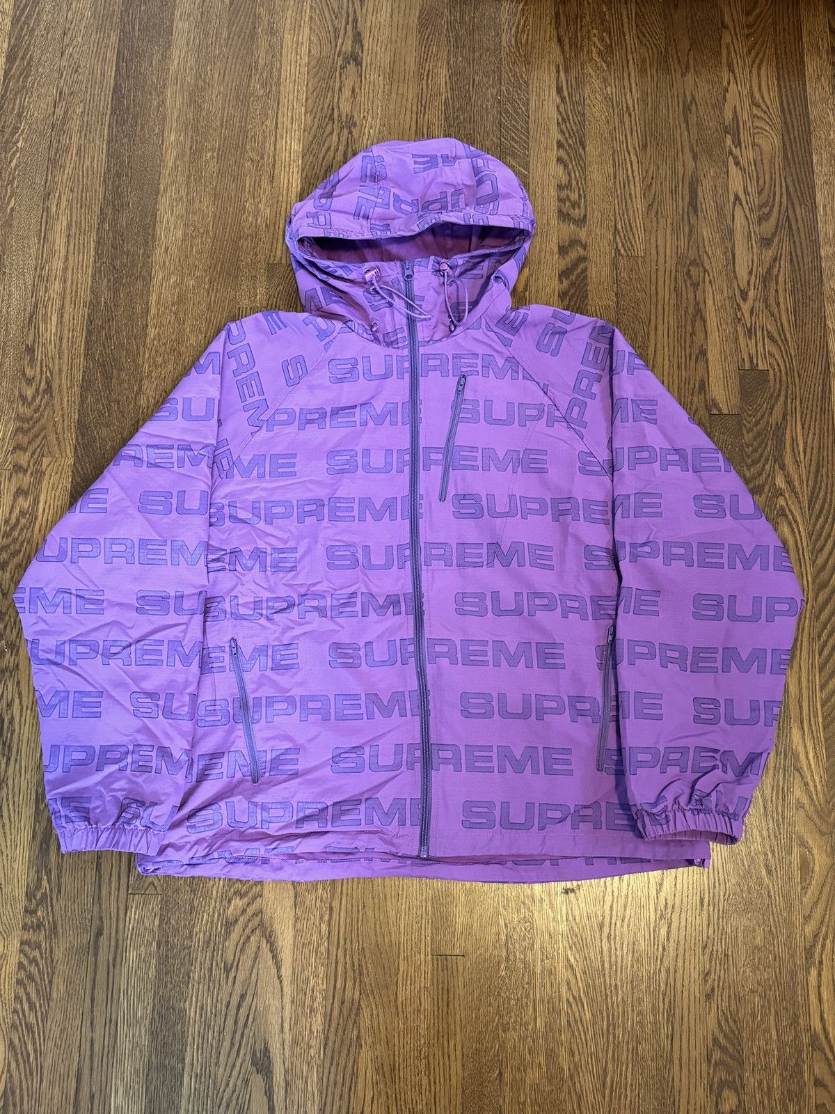 image of Supreme Ripstop Purple Logo Jacket, Men's (Size XL)