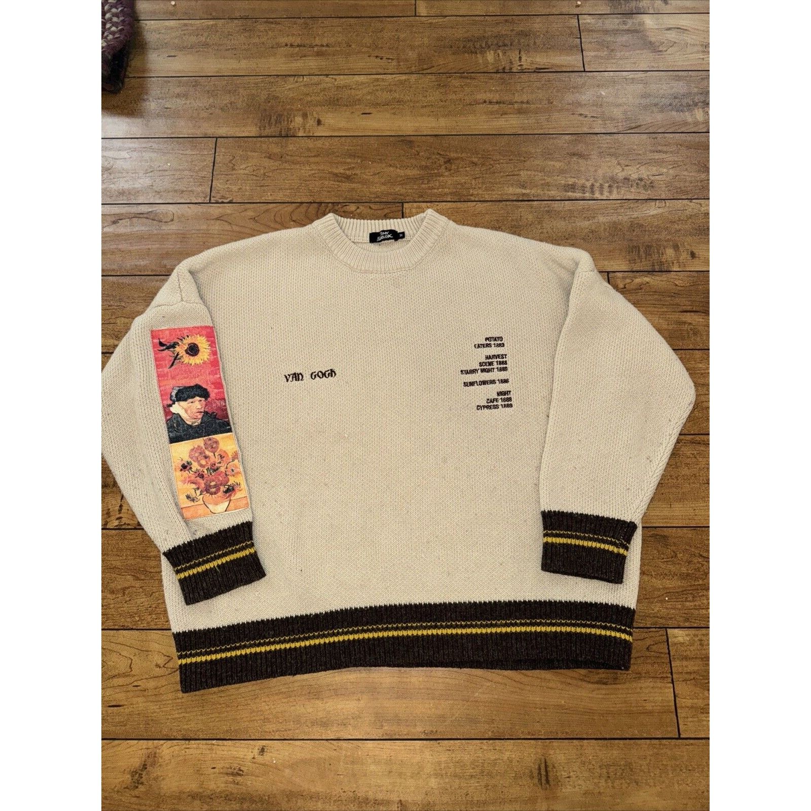 Japanese Brand × Vintage Tiny Spark Knitted Sweater Brown Medium 26x24 Van Gogh Patch Size US M / EU 48-50 / 2 - 1 Thumbnail