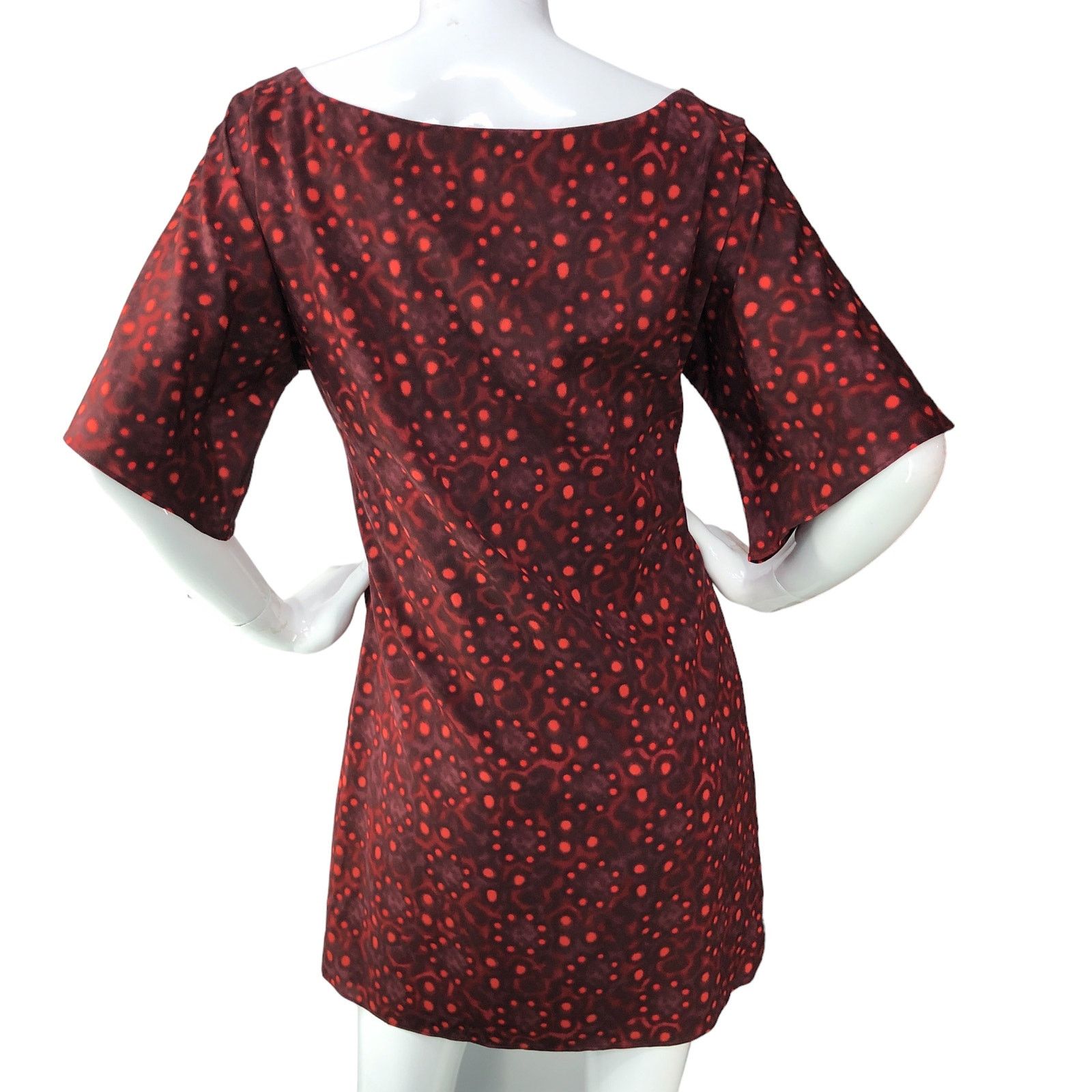 Alice + Olivia Alice + Olivia A+O Size S Shift Dress Kaleidoscope Silk Red Size S / US 4 / IT 40 - 7 Thumbnail