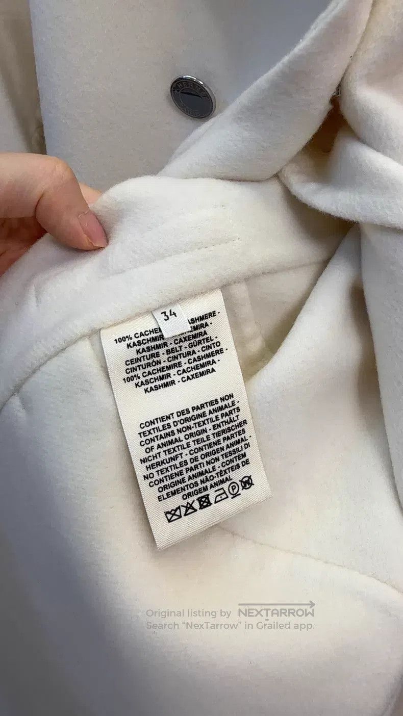 Hermes Hermes White Cashmere Coat Size XXS / US 00 / IT 34 - 8 Thumbnail