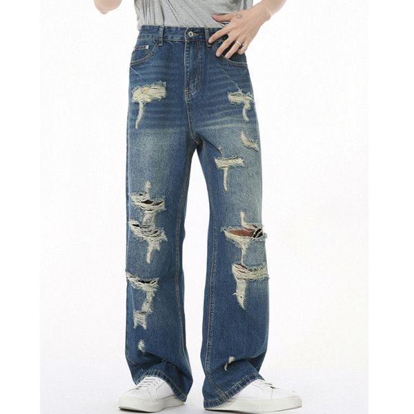Japanese Brand Men's new season trendy retro ripped jeans Size US 34 / EU 50 - 3 Thumbnail