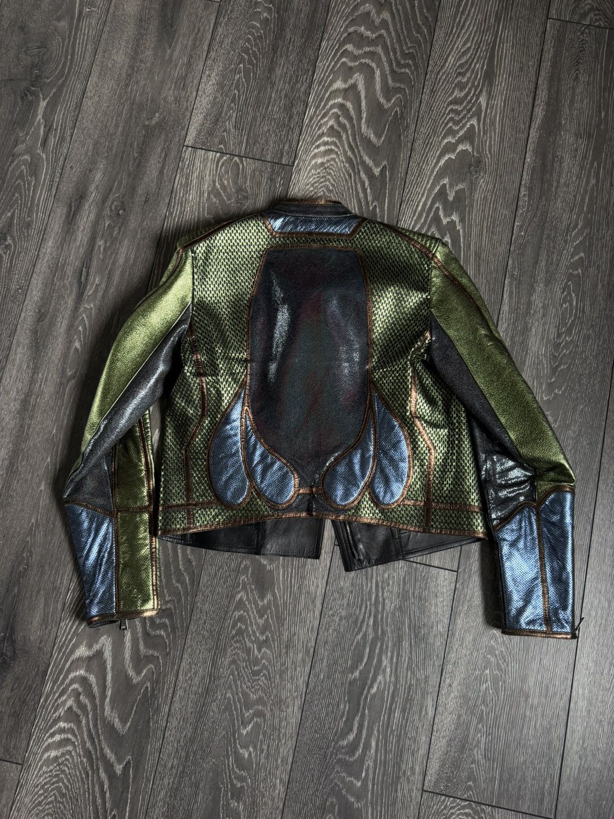 Gucci gucci ss14 multicolour panel leather jacket Size M / US 6-8 / IT 42-44 - 3 Thumbnail