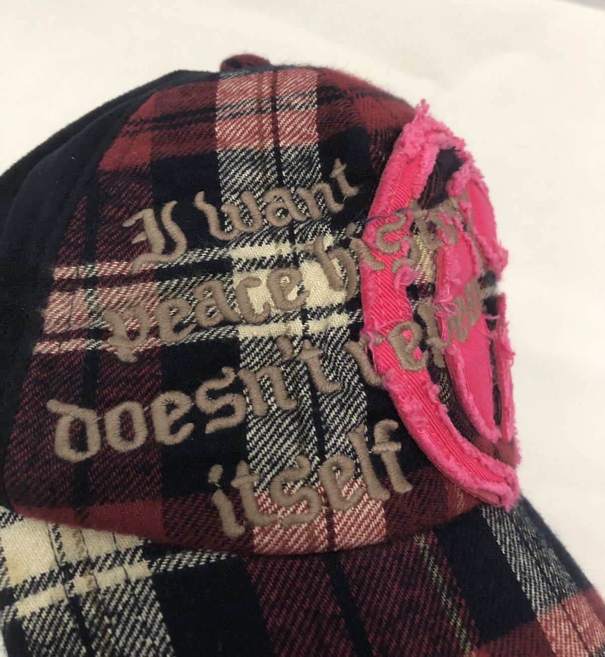 Beauty Beast × Hysteric Glamour × Japanese Brand Distressed Studded Poem Japanese Cap Rock Punk Style Size ONE SIZE - 5 Thumbnail