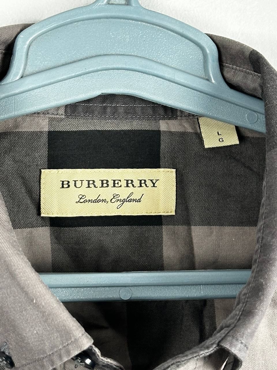 Burberry Luxury Burberry Nova Check Dark Long Sleeve Shirt Size US L / EU 52-54 / 3 - 6 Thumbnail