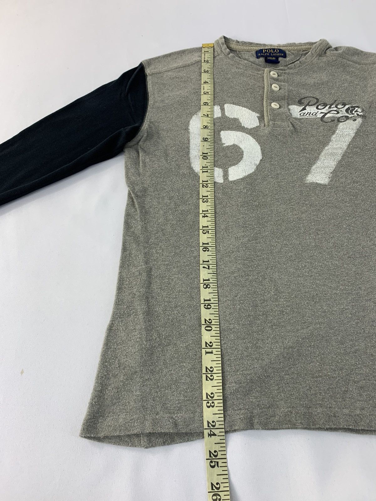 Polo Ralph Lauren Polo Ralph Lauren No 67 Longsleeve Henley Neck Printed Tee Size S / US 4 / IT 40 - 11 Thumbnail