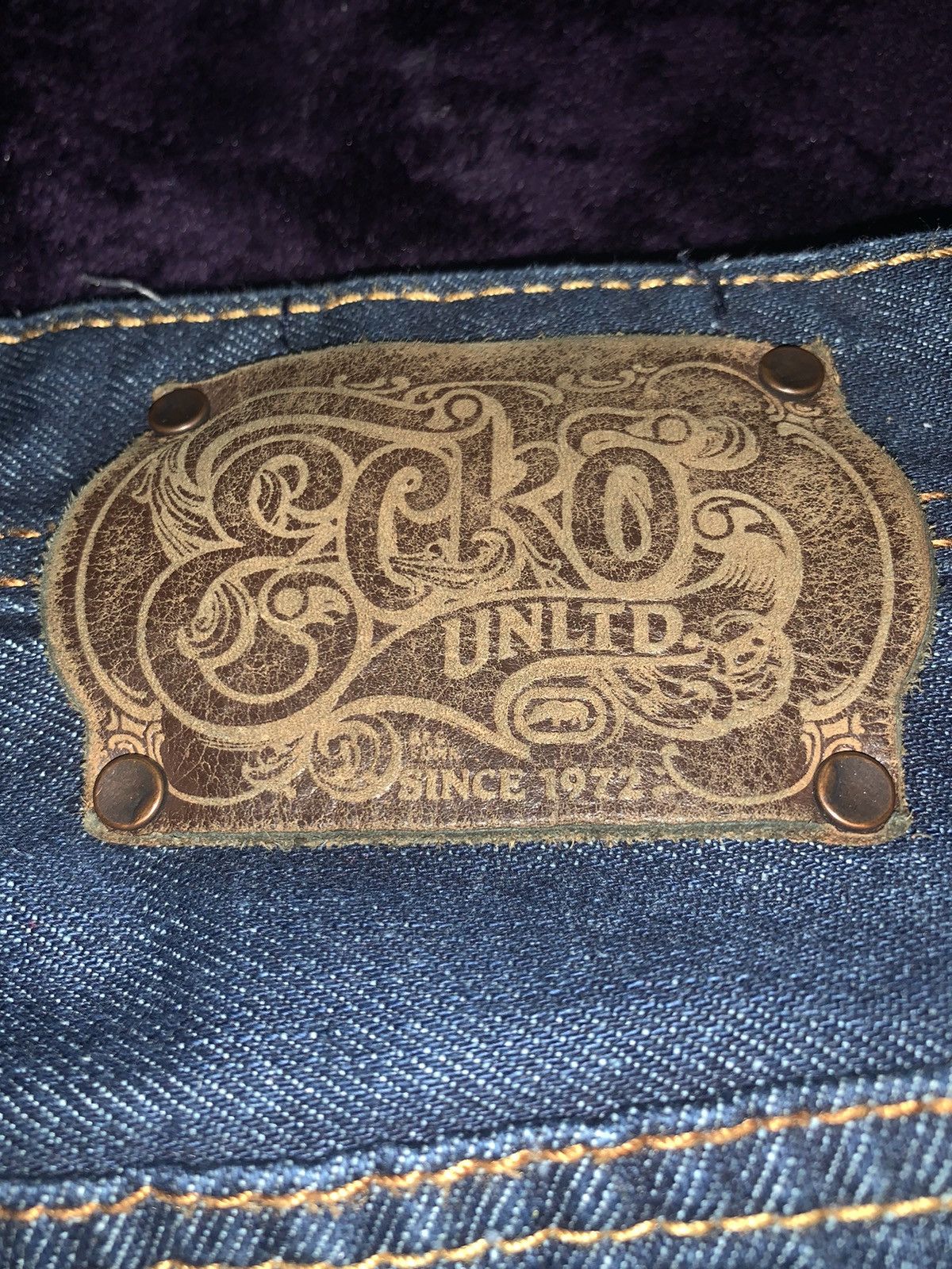 Ecko Unltd. × Vintage Ecko Unltd. Dark Blue Jeans with gold accents Size US 34 / EU 50 - 4 Thumbnail