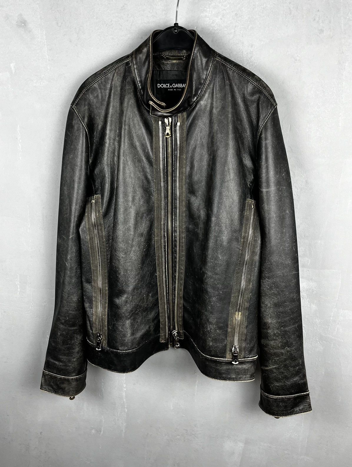 Dolce & Gabbana Dolce Gabbana biker zip leather jacket Size US L / EU 52-54 / 3 - 1 Thumbnail