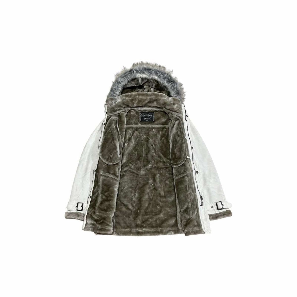 14th Addiction 🔥Sick Y2K Roushatte Faux Fur Suede Leather Jacket Hooded Size US M / EU 48-50 / 2 - 9 Thumbnail