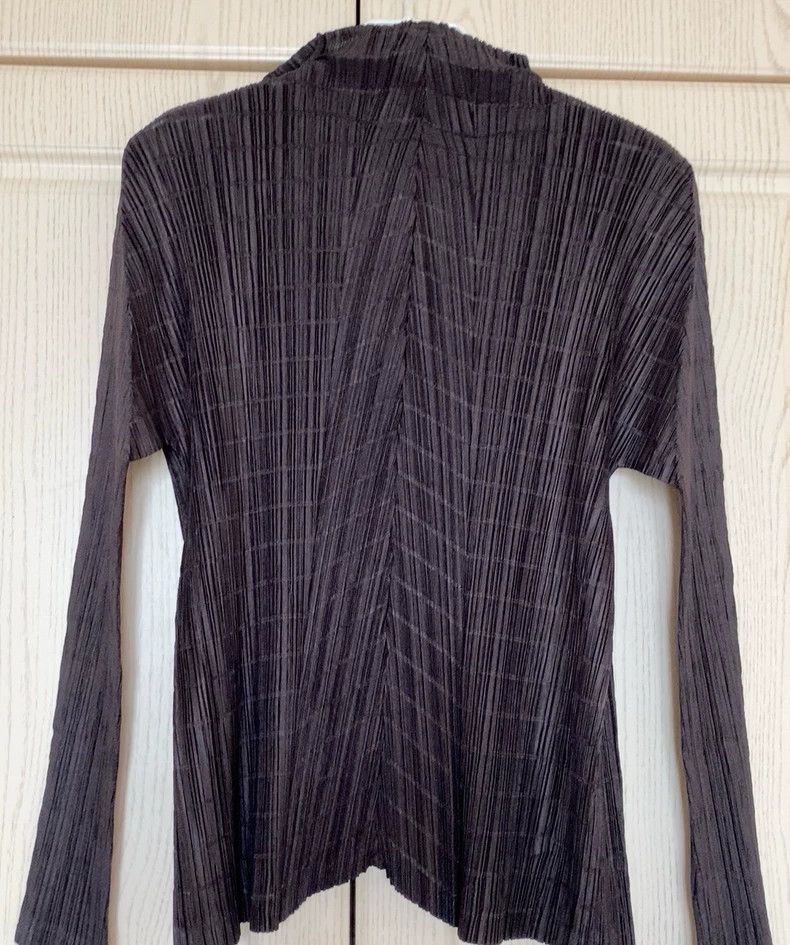 Issey Miyake Issey Miyake size:4 A dark brown pleated coat with bamboo Size L / US 10 / IT 46 - 8 Thumbnail