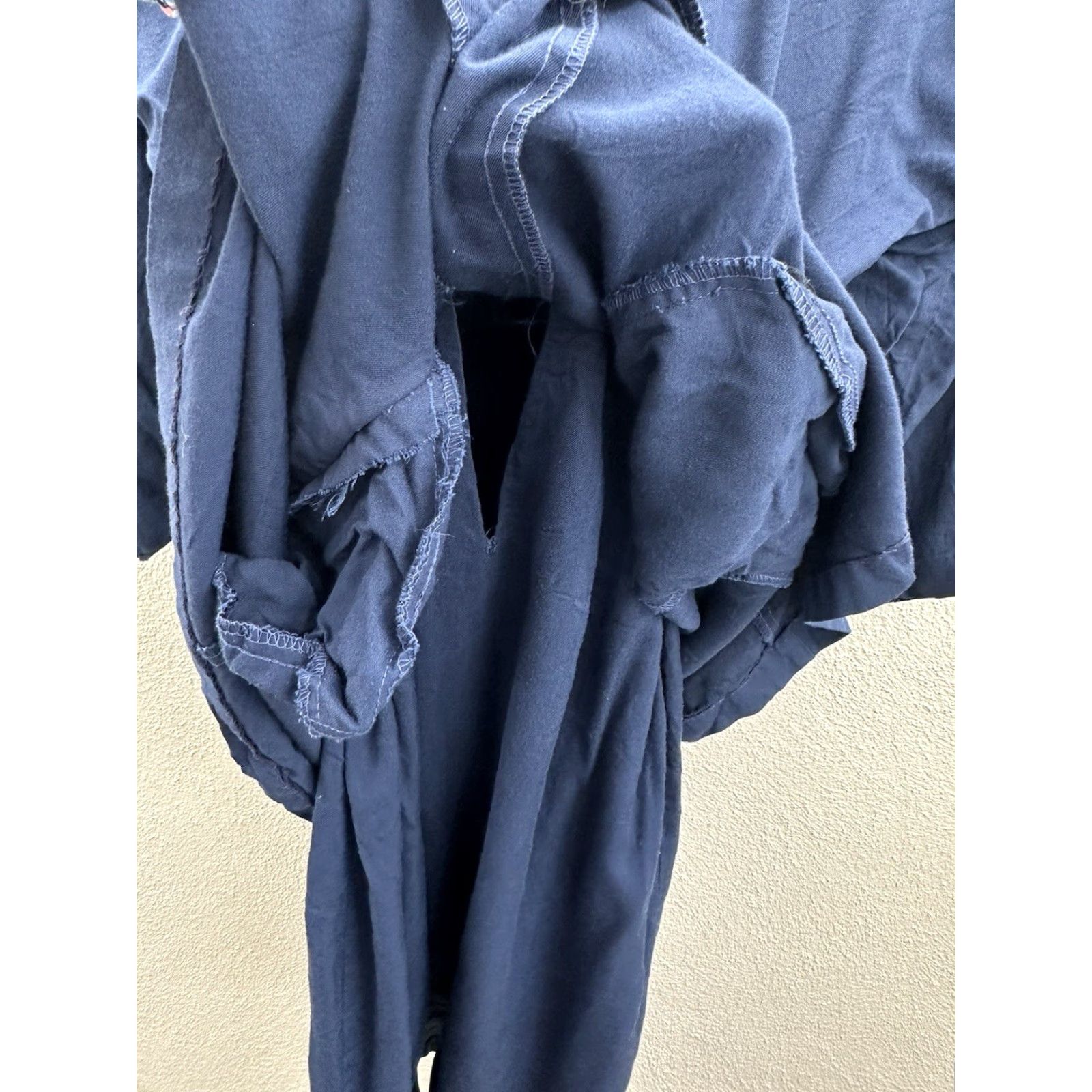 Vintage VINTAGE Studio Womens Dress 12 Navy Blue Knee Length Long Sleeve Hidden Button Up Solid 70s 80s 90s Casual Workwear Womens Size XL / US 12-14 / IT 48-50 - 6 Thumbnail