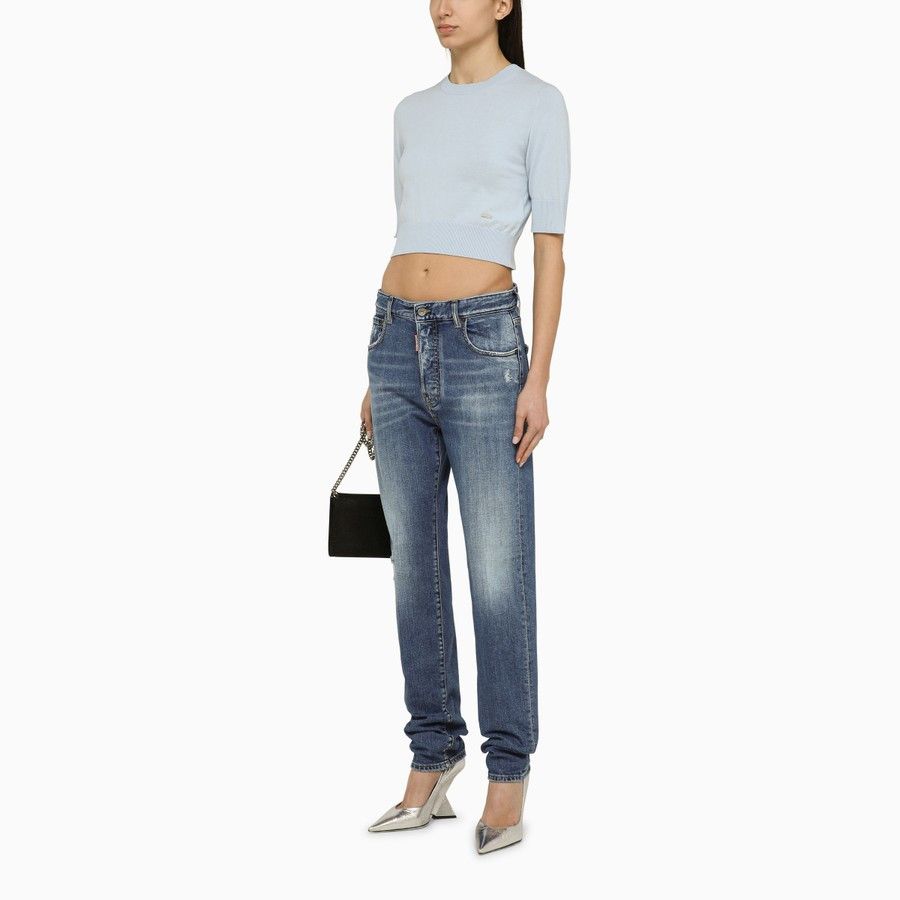 Dsquared2 o1d2blof0824 Denim Jeans in Blue Size 27" / US 4 / IT 40 - 2 Thumbnail