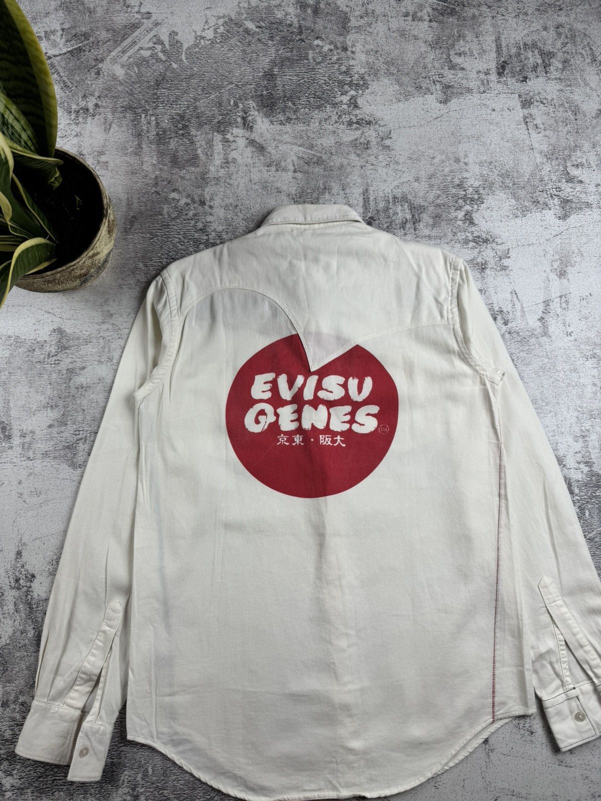 Evisu Evisu Gensis Japan Flag Velour Corduroy Medium Button Longsleeve Shirt Size US M / EU 48-50 / 2 - 5 Thumbnail