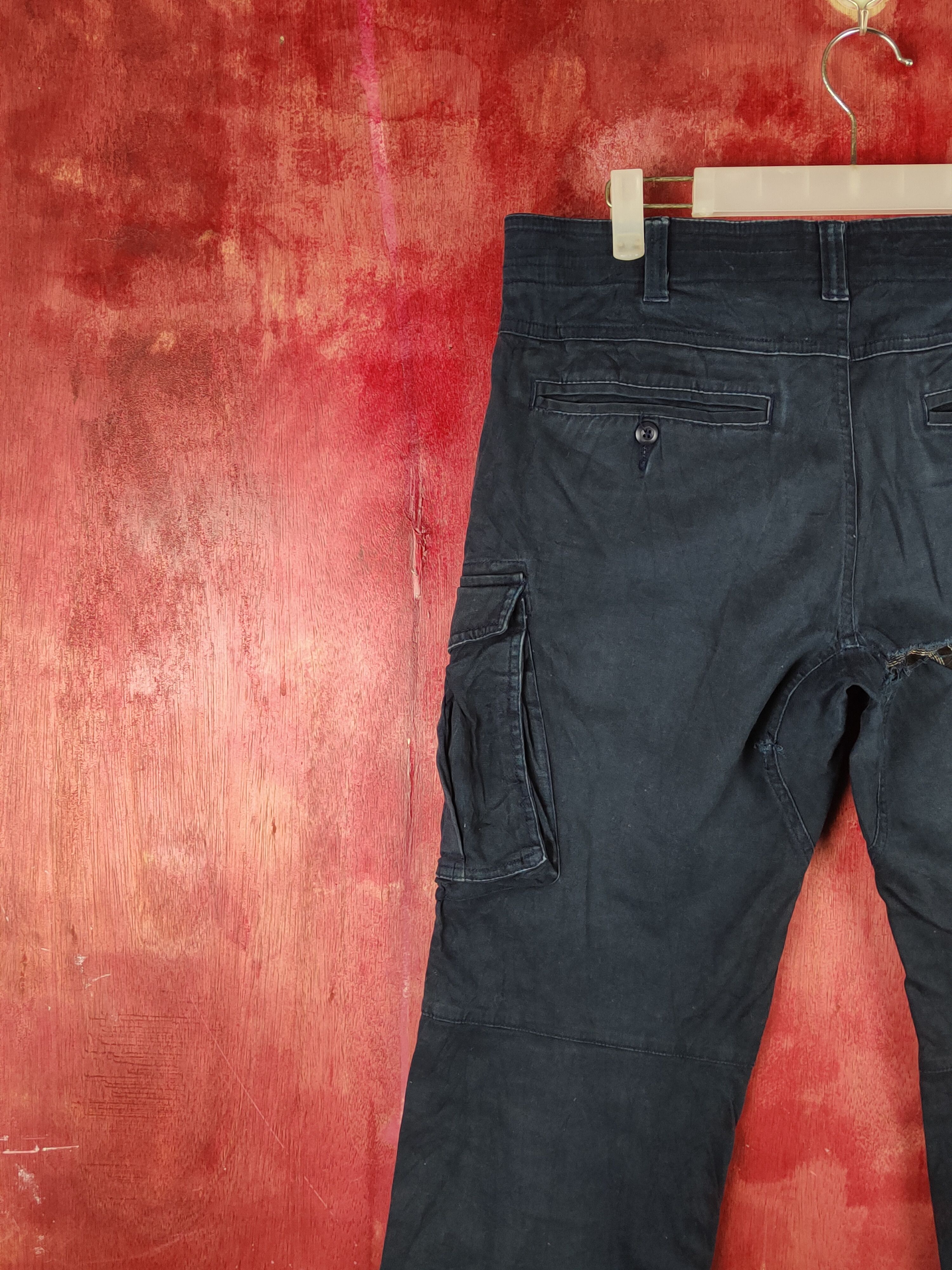 Japanese Brand Geride Dark Blue Multipocket Tactical Cargo Pants #S2149 Size US 34 / EU 50 - 8 Thumbnail