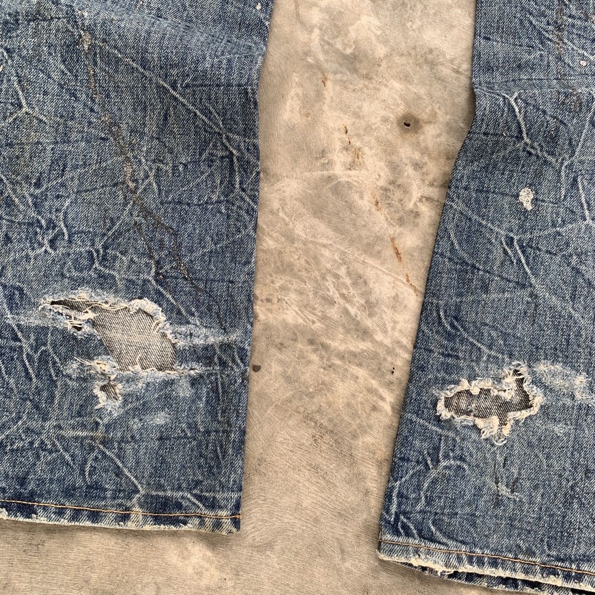 Le Grande Bleu (L.G.B.) Crazy Midas Glitter Paint Splatter ifsix LGB Flared Jeans Size US 31 - 13 Thumbnail
