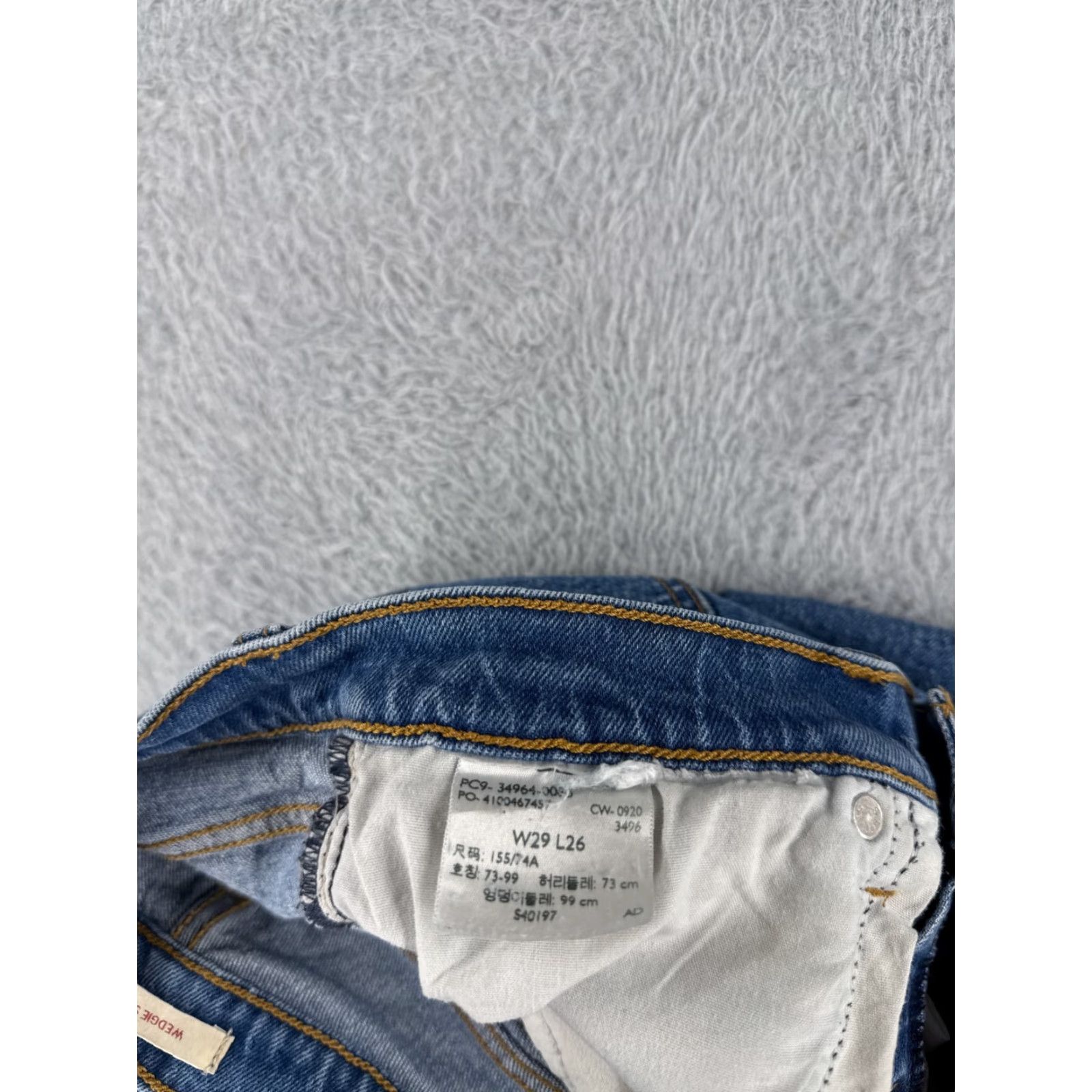 Levi's Levi's Jeans Womens 29 Blue Denim Wedgie Straight Button 28x24 Vintage No Size 29" - 7 Thumbnail