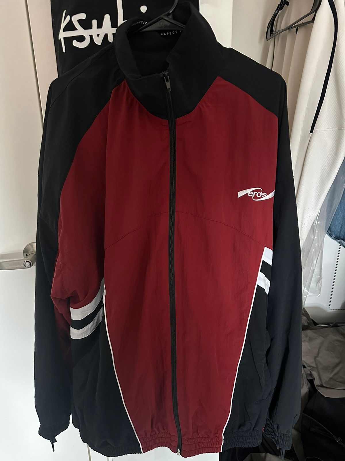 Pre-owned Martine Rose Fringed Track Jacket In Red