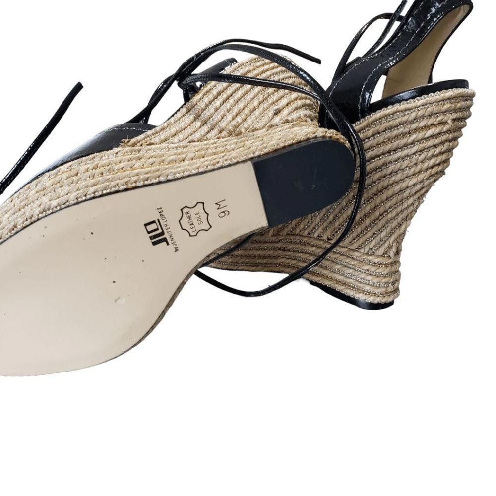 Jennifer Lopez CT1613b JLO Ladies Black NWOT High Wedge Sandal Size 9 Size US 9 / IT 39 - 3 Thumbnail