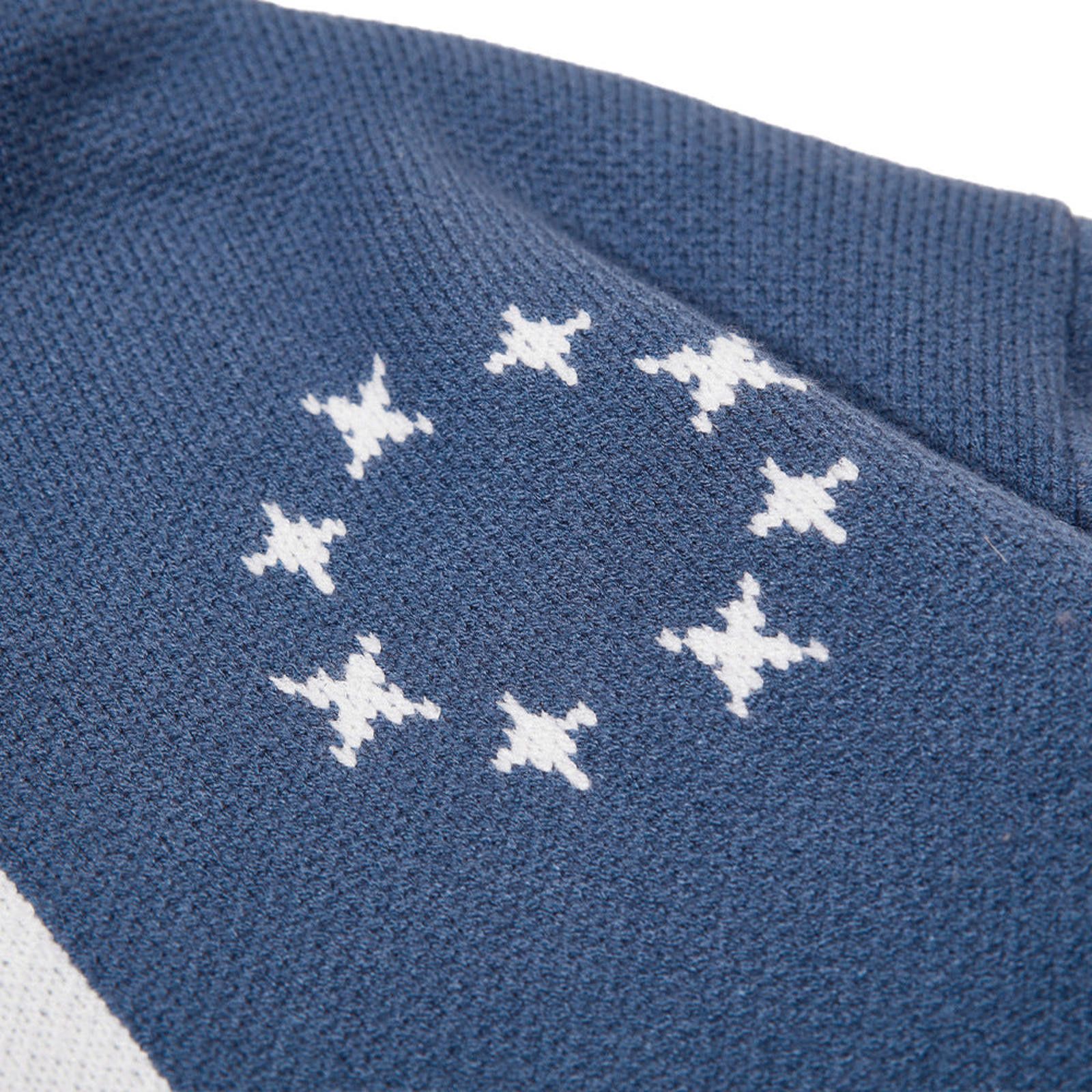 Japanese Brand Blue Knit Hooded Sweater with Horse and Stripe Design Size US M / EU 48-50 / 2 - 4 Thumbnail