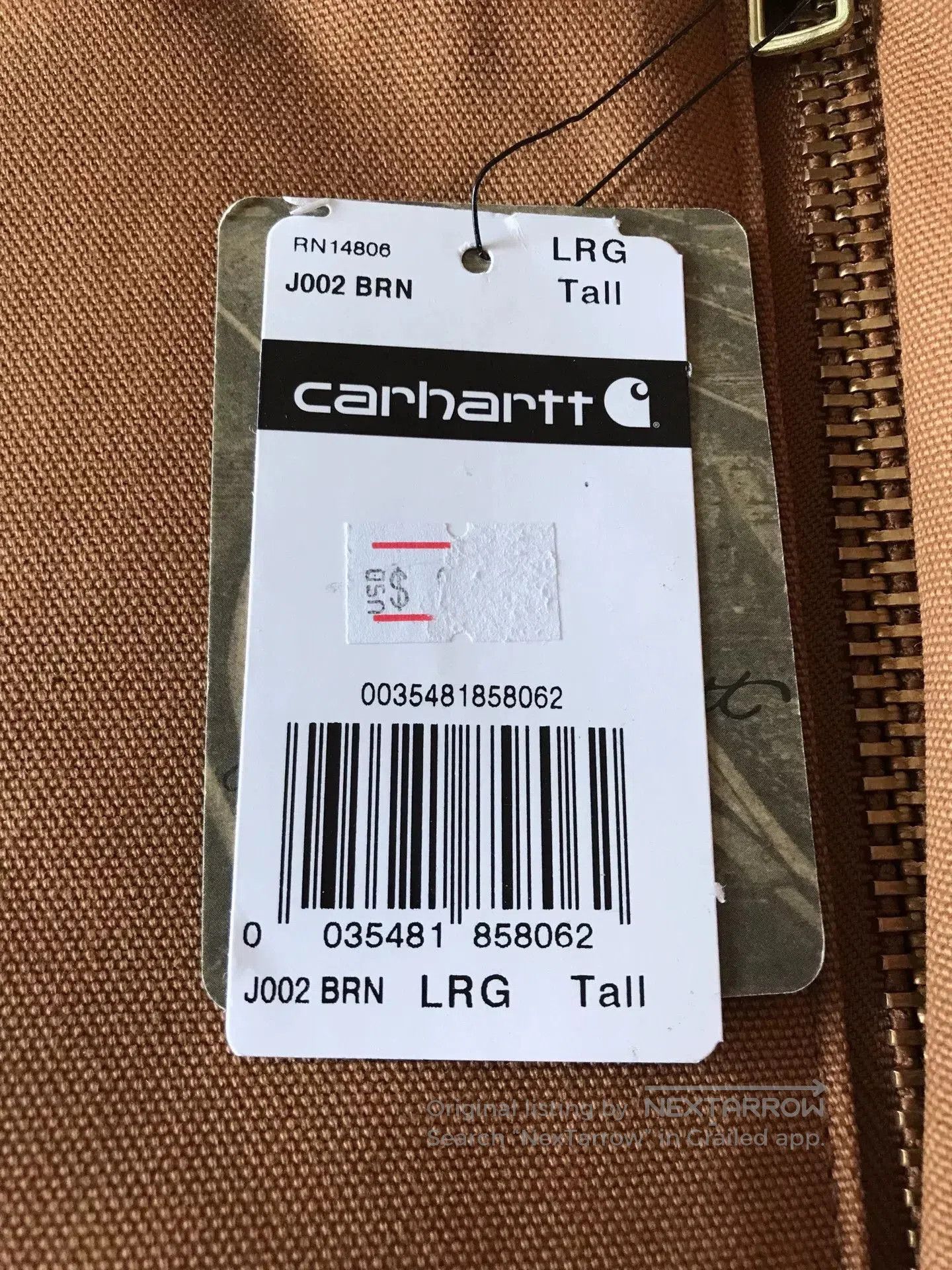 Carhartt Carhartt J002 Brown Canvas Work Jacket. Size US L / EU 52-54 / 3 - 8 Thumbnail