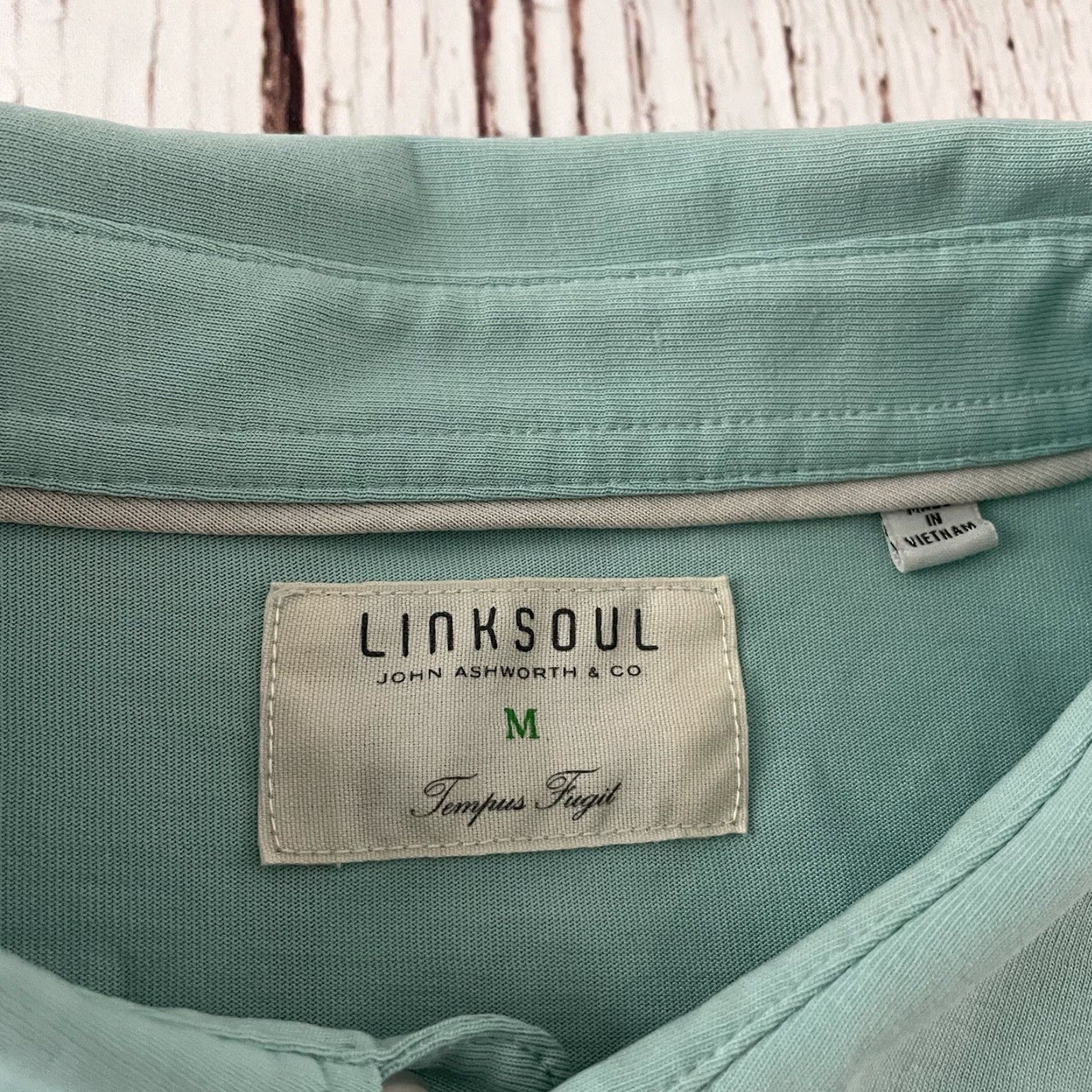 Vintage Linksoul Short Sleeve Polo Shirt Men's M Green Solid Button-Up Shirt Size US M / EU 48-50 / 2 - 2 Thumbnail