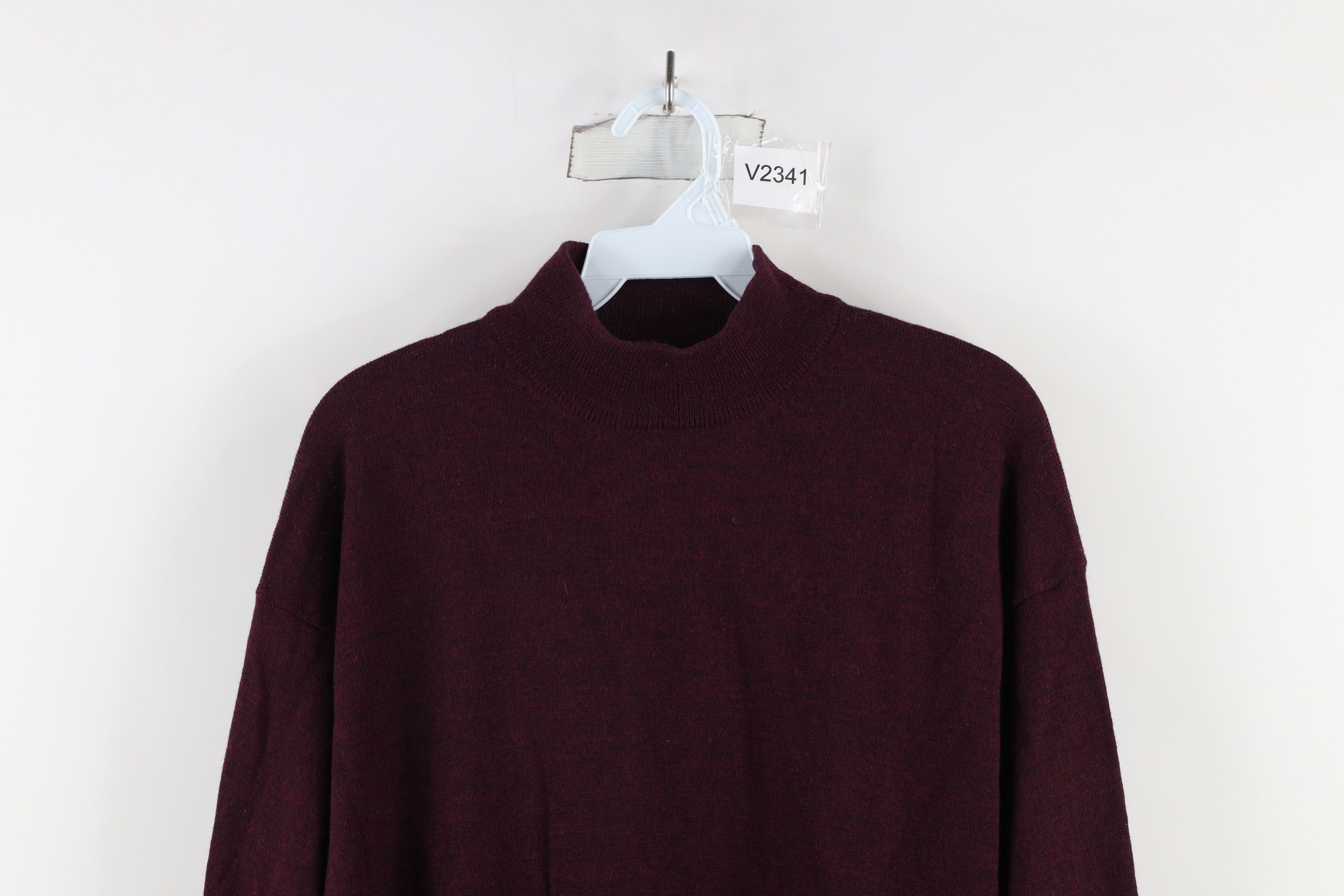 Vintage Vintage 90s Streetwear Merino Wool Knit Mock Neck Sweater Size US L / EU 52-54 / 3 - 2 Thumbnail