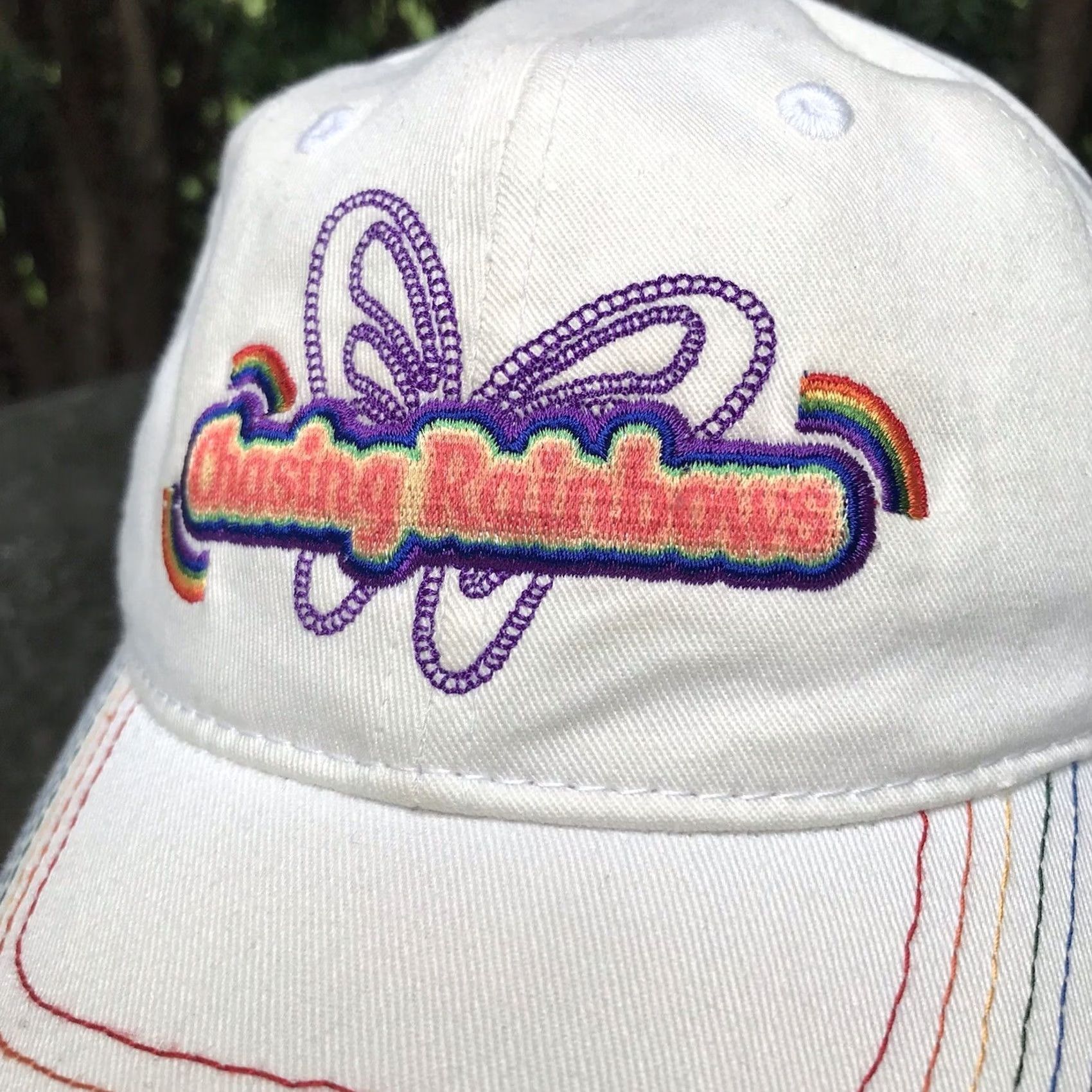 Vintage VINTAGE Dollywood Dolly Parton Chasing Rainbows Embroidered Adjustable Cap Hat OS Unisex Adults Beige Cotton Baseball Hat Womens Mens Size ONE SIZE - 3 Thumbnail