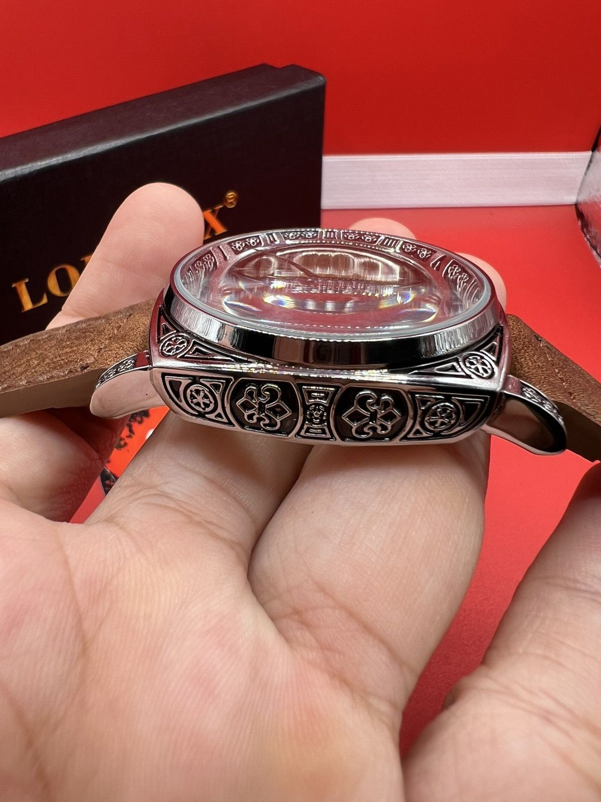 Other Silver LONGLUX mechanical Men's Watch Retro Style Skeleton Size ONE SIZE - 6 Thumbnail
