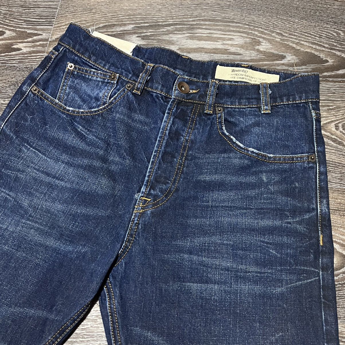 November NOVEMBER Tomorrow Distressed Denim Washed Dark Blue Jeans Size US 31 - 4 Thumbnail
