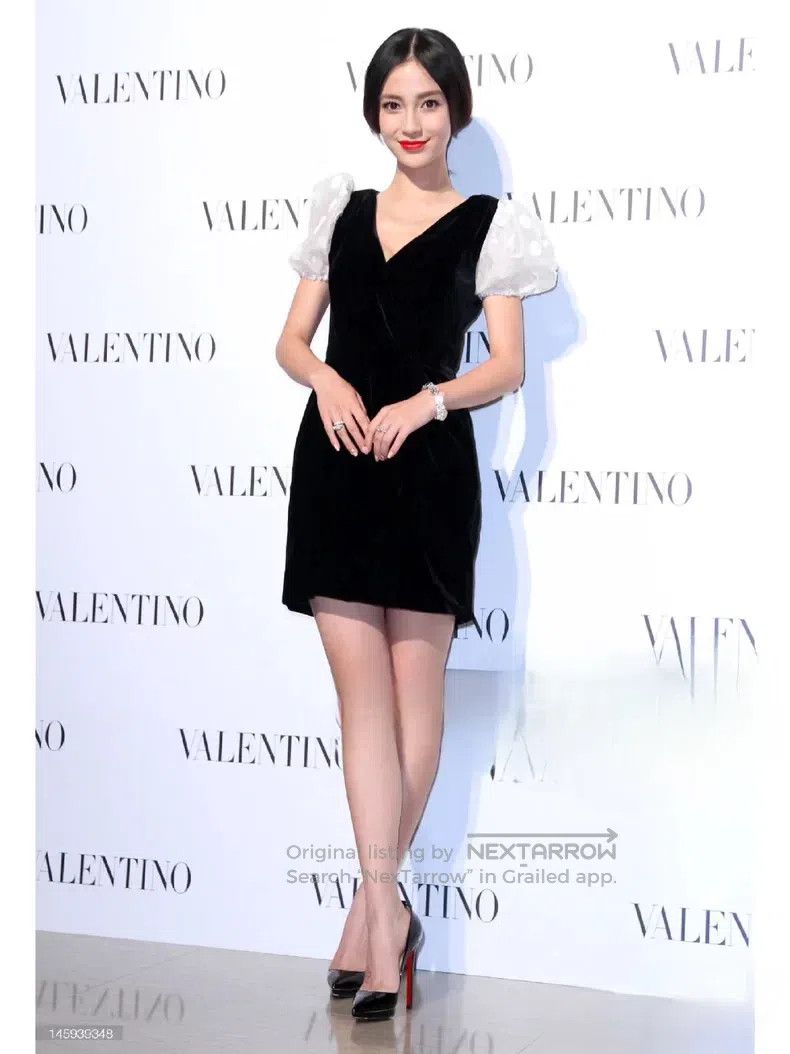 Valentino Valentino Black puff sleeve velvet dress Size S / US 4 / IT 40 - 1 Thumbnail