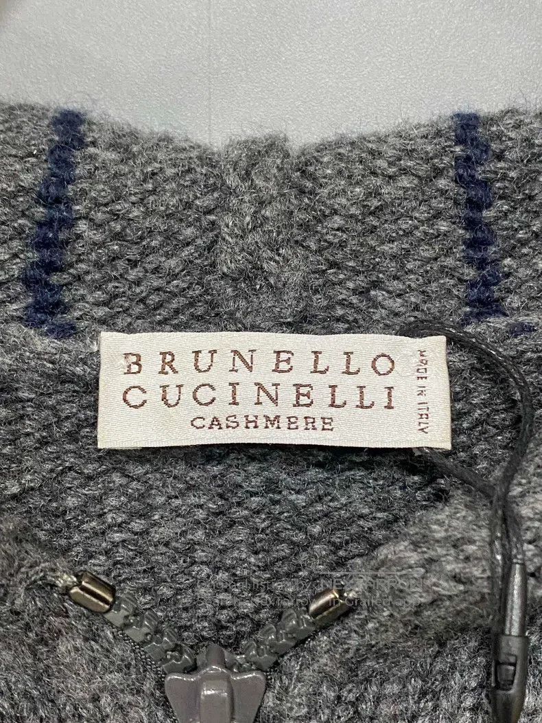 Brunello Cucinelli Brunello Cucinelli Dark Gray Plaid Cashmere Zipper Jacket Size XS / US 0-2 / IT 36-38 - 4 Thumbnail