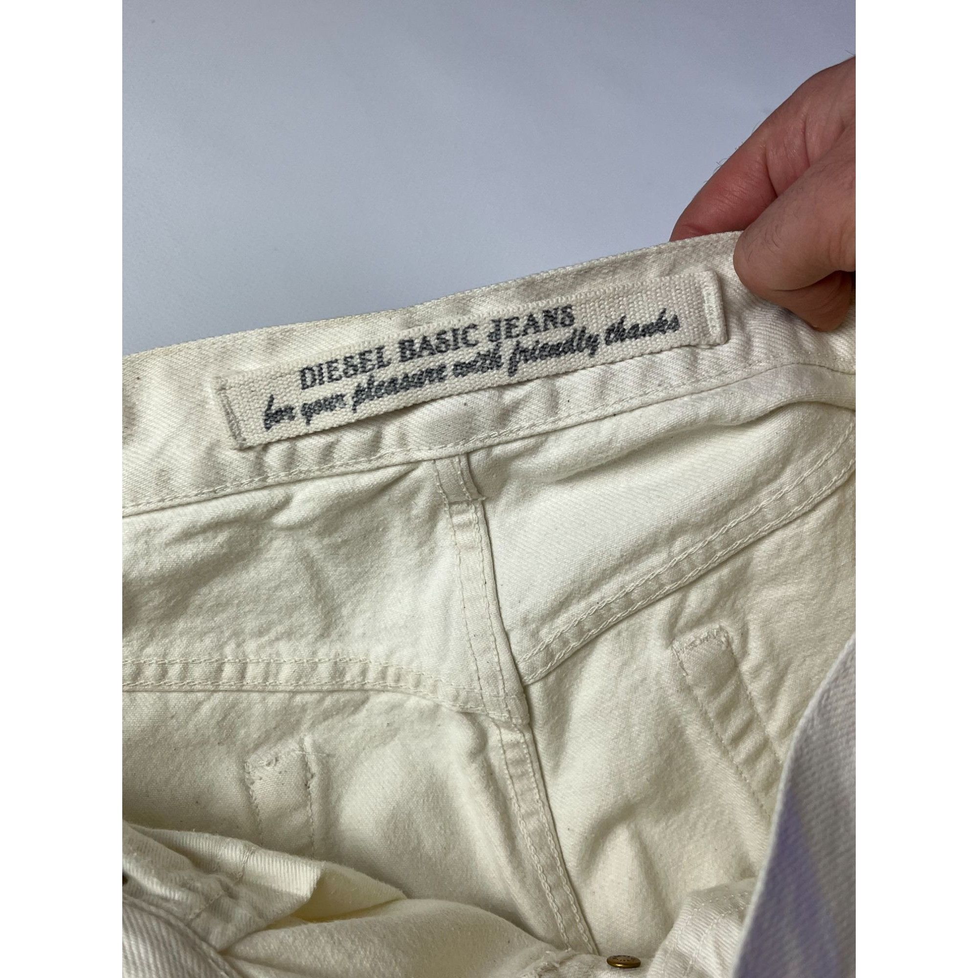 Diesel × Vintage Vintage Diesel Basic Jeans White Made In Italy Size US 34 / EU 50 - 7 Thumbnail
