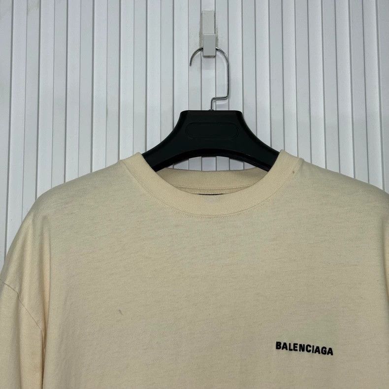 Balenciaga Balenciaga Khaki Logo Short Sleeve TShirt-2505 Size US M / EU 48-50 / 2 - 3 Thumbnail