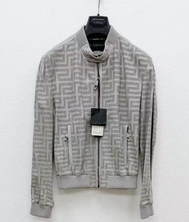 Versace greca logo leather bomber jacket size48 Size US M / EU 48-50 / 2 - 1 Thumbnail