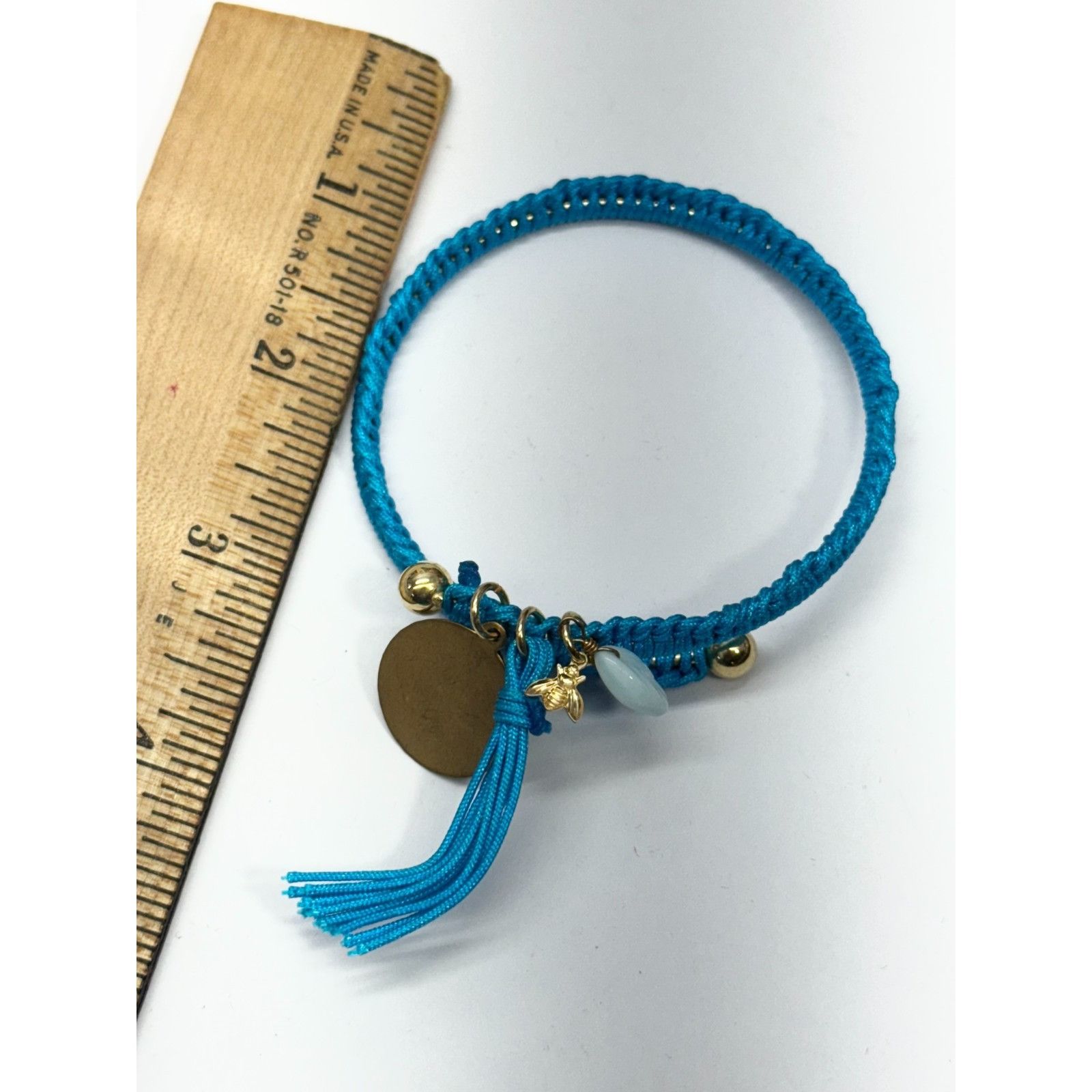 Vintage Vintage blue token of love Cupid glass leaf charm tassel bra Size ONE SIZE - 4 Thumbnail