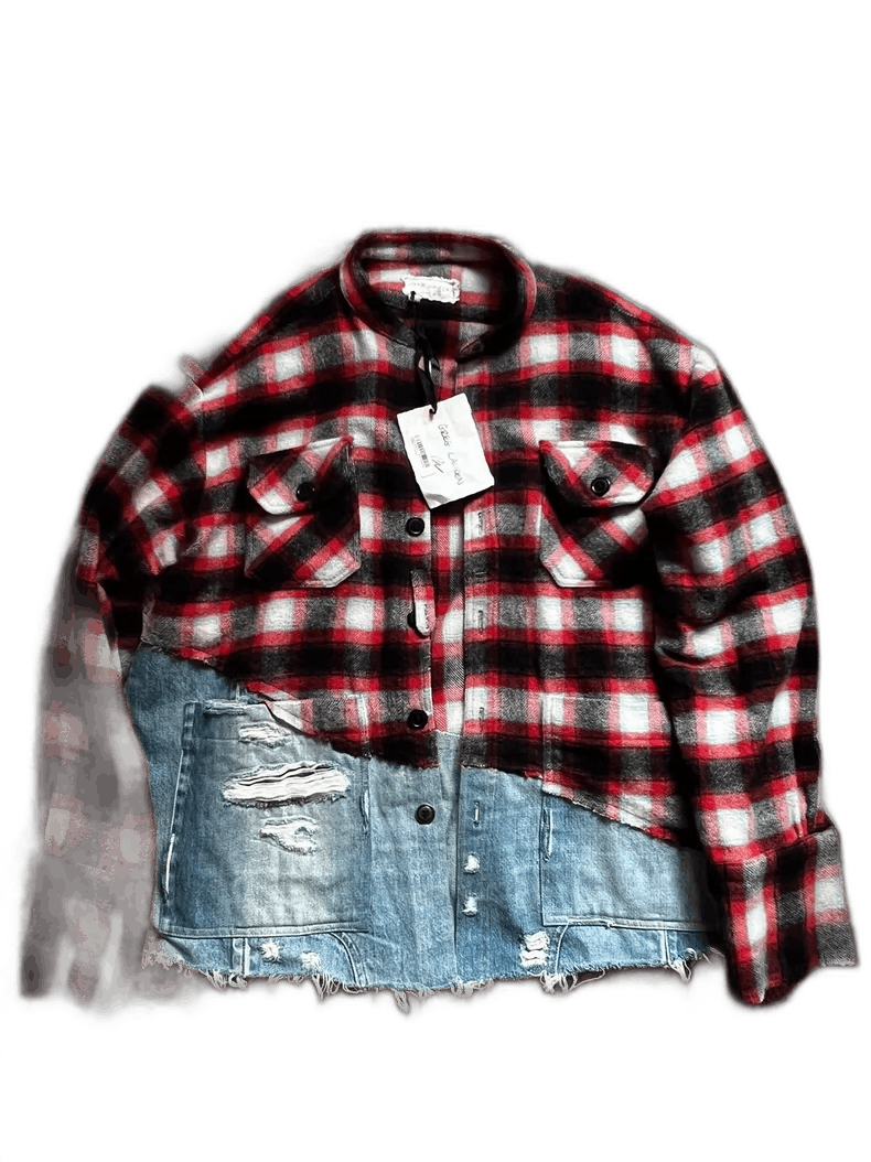 Greg Lauren red plaid denim shirt with tag Size US M / EU 48-50 / 2 - 1 Thumbnail